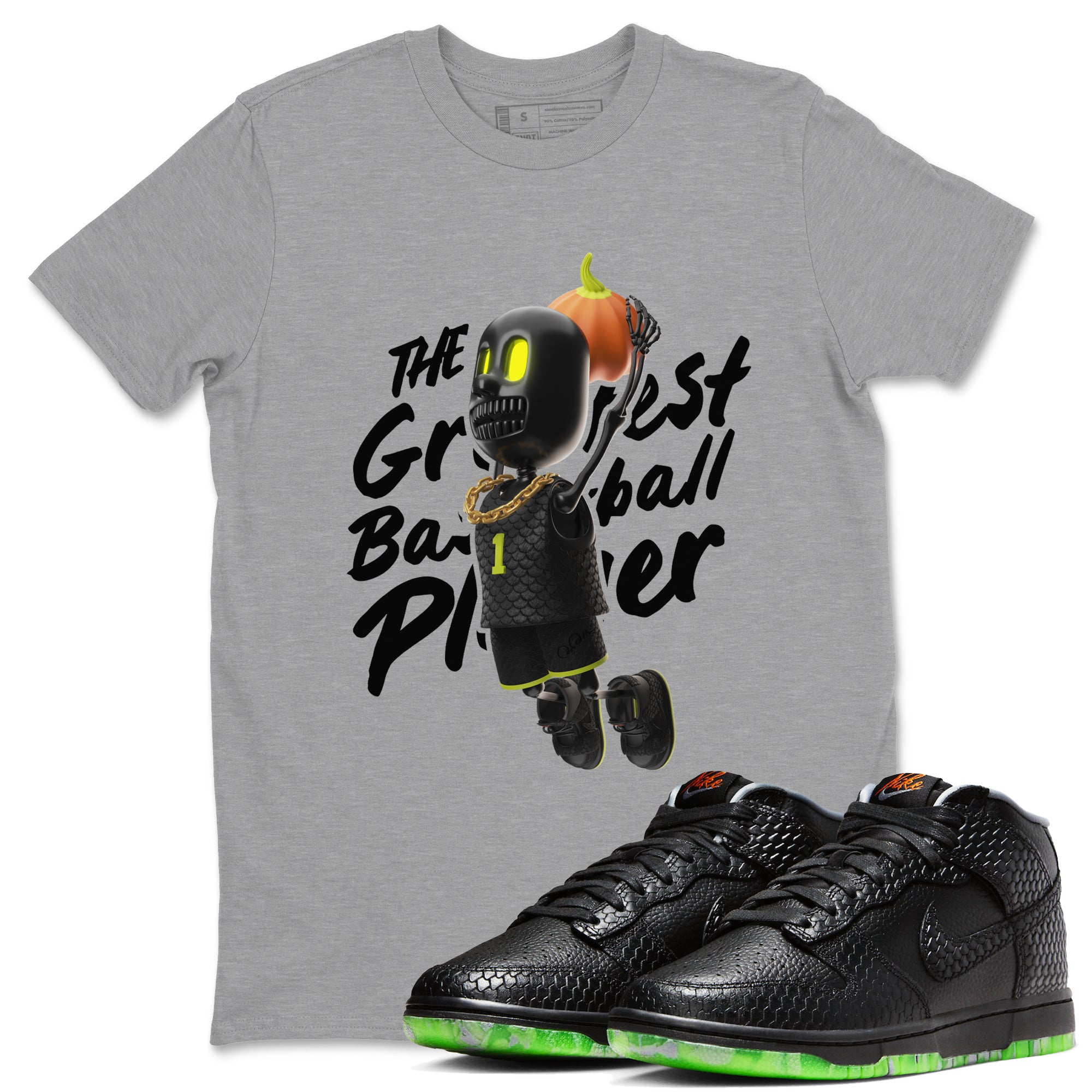 Dunk Halloween shirt to match jordans Dunkshot Boy sneaker tees Halloween Night NikeDunk Halloween Drip Gear Zone Unisex Heather Grey 1 T-Shirt