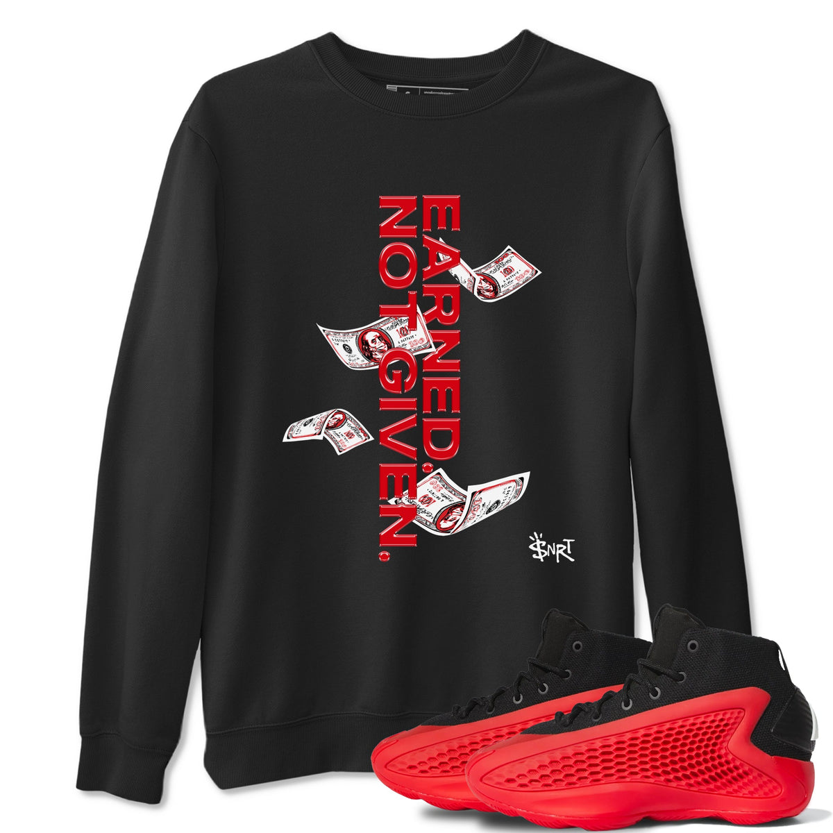 AE 1 Bred shirts to match jordans Earned Not Given sneaker match tees AE 1 Bred match shoes to clothes Drip Gear Zone unisex cotton Black 1 shirts