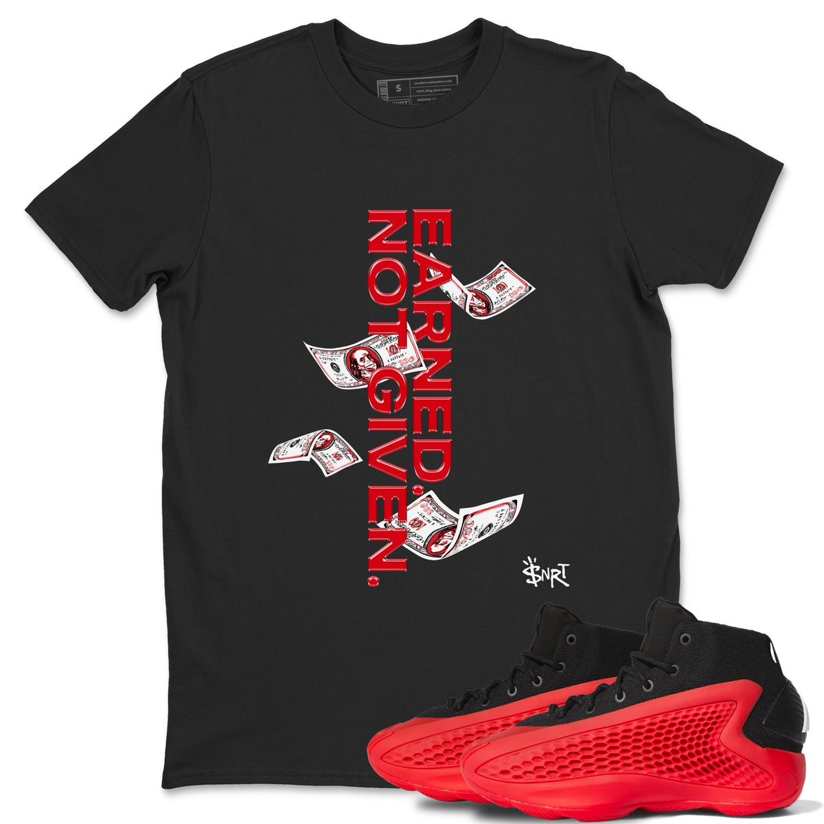 AE 1 Bred shirts to match jordans Earned Not Given sneaker match tees AE 1 Bred match shoes to clothes Drip Gear Zone unisex cotton Black 1 shirts
