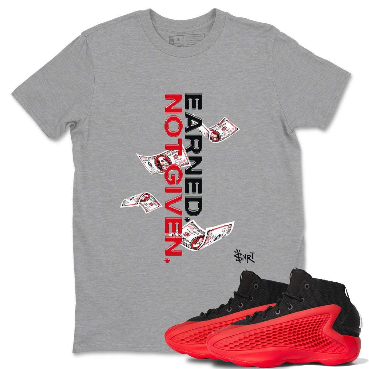 AE 1 Bred shirts to match jordans Earned Not Given sneaker match tees AE 1 Bred match shoes to clothes Drip Gear Zone unisex cotton Heather Grey 1 shirts
