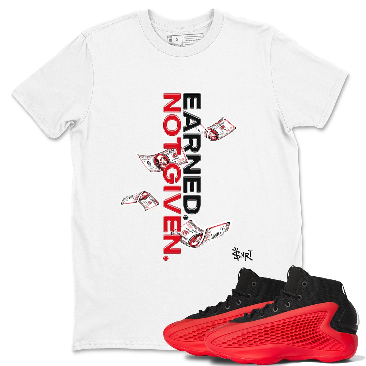 AE 1 Bred shirts to match jordans Earned Not Given sneaker match tees AE 1 Bred match shoes to clothes Drip Gear Zone unisex cotton White 1 shirts