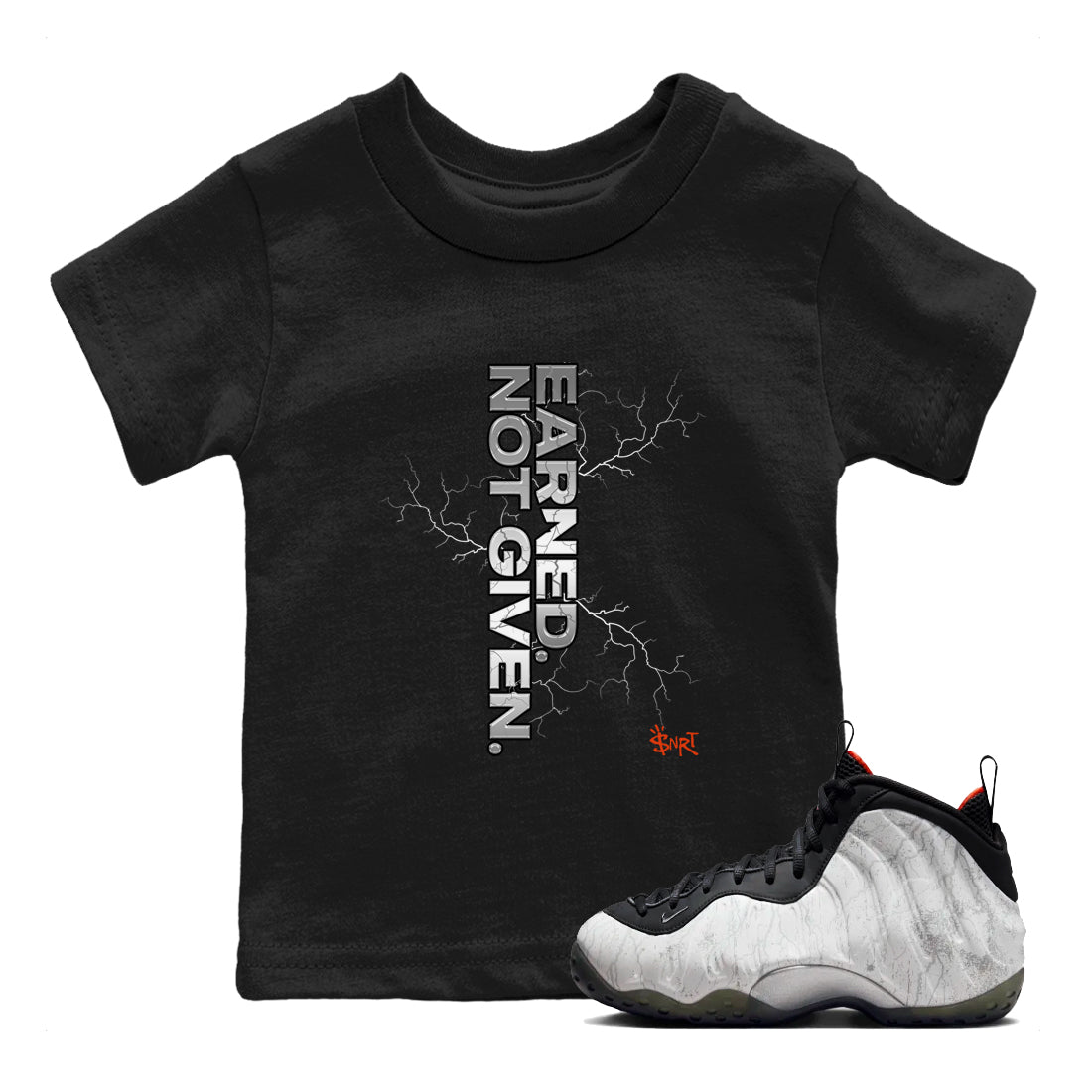 Foams One Jin shirts to match jordans Earned Not Given sneaker match tees Air Foamposite One Jin match shoes to clothes Drip Gear Zone Youth Baby Black 1 tee