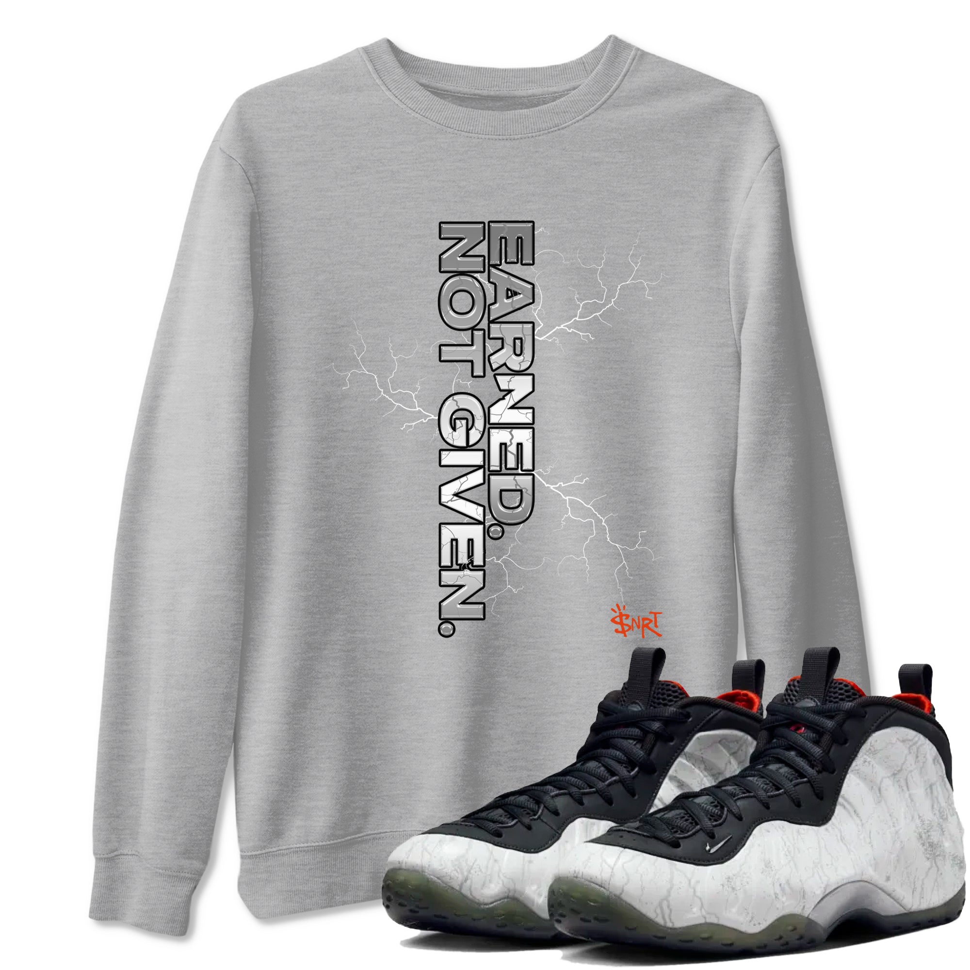 Foams One Jin shirts to match jordans Earned Not Given sneaker match tees Air Foamposite One Jin match shoes to clothes Drip Gear Zone unisex cotton Heather Grey 1 shirts