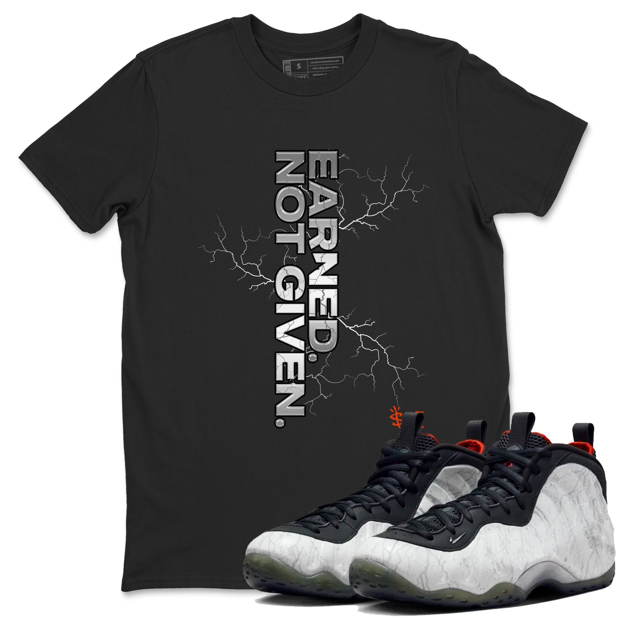 Foams One Jin shirts to match jordans Earned Not Given sneaker match tees Air Foamposite One Jin match shoes to clothes Drip Gear Zone unisex cotton Black 1 shirts