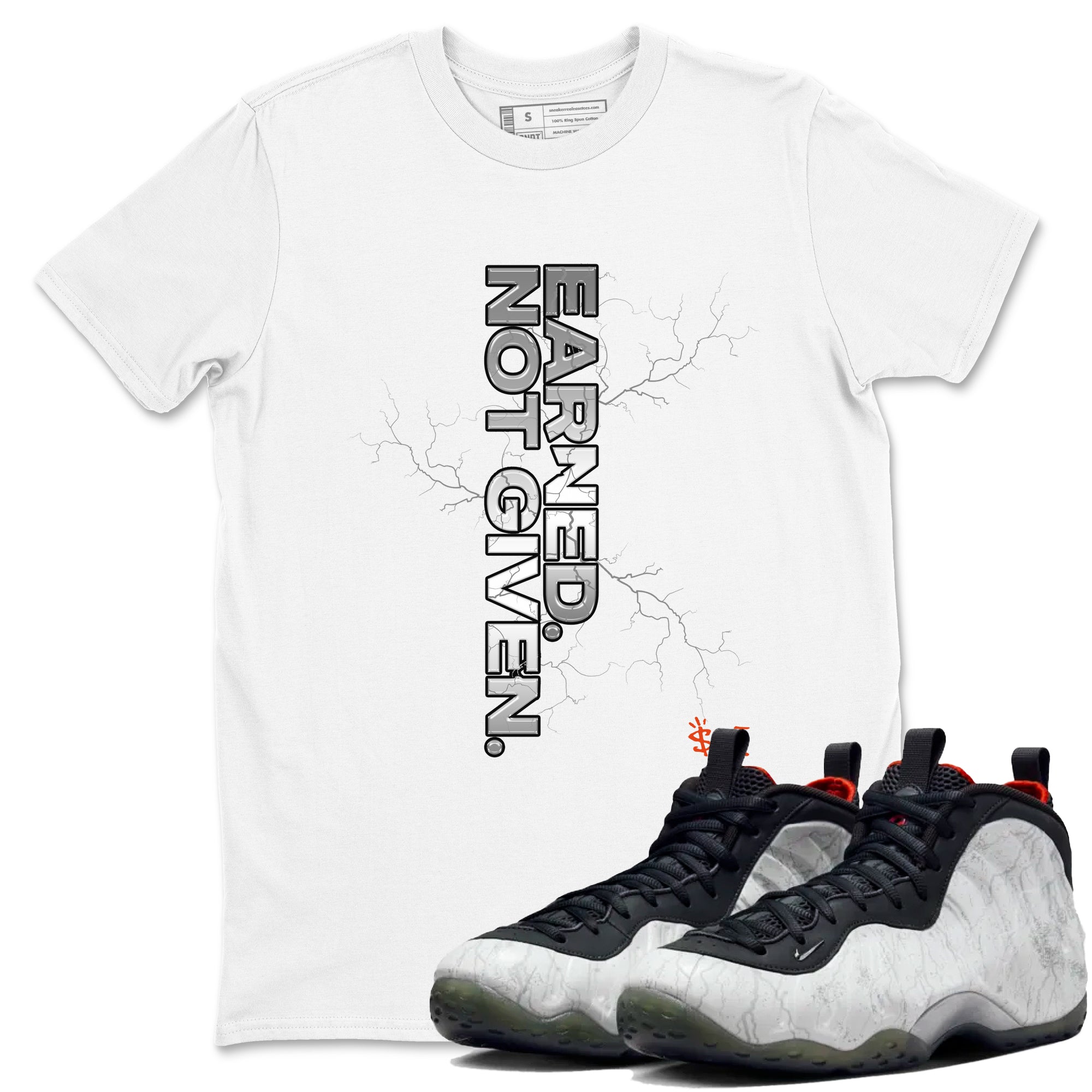 Foams One Jin shirts to match jordans Earned Not Given sneaker match tees Air Foamposite One Jin match shoes to clothes Drip Gear Zone unisex cotton White 1 shirts