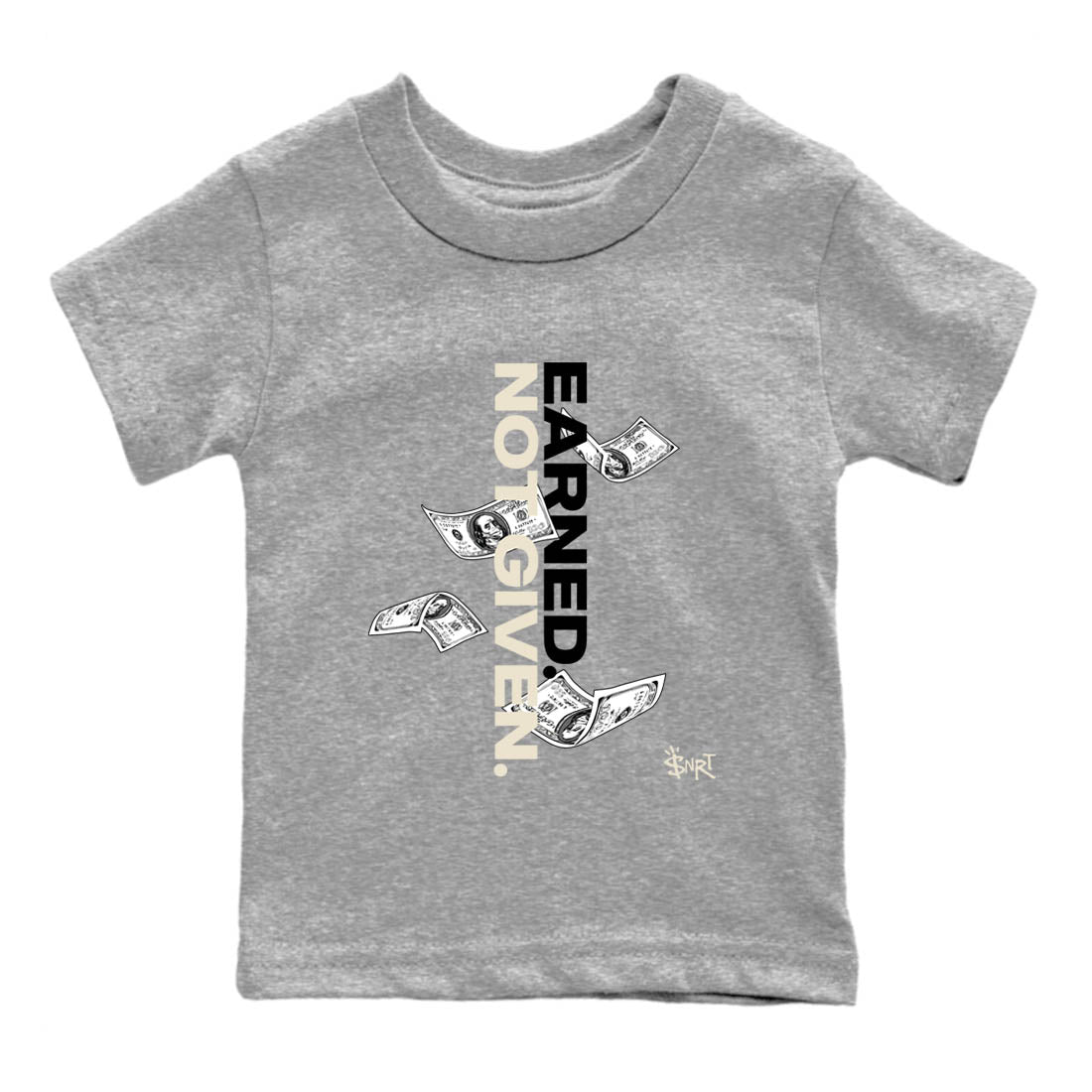 Sneaker Threads  Sneaker Tees To Match Air Foamposite One Pearl  Earned Not Given Youth Graphic Tee Heather Grey 2. Perfect for Jordan releases 2025 colorways.
