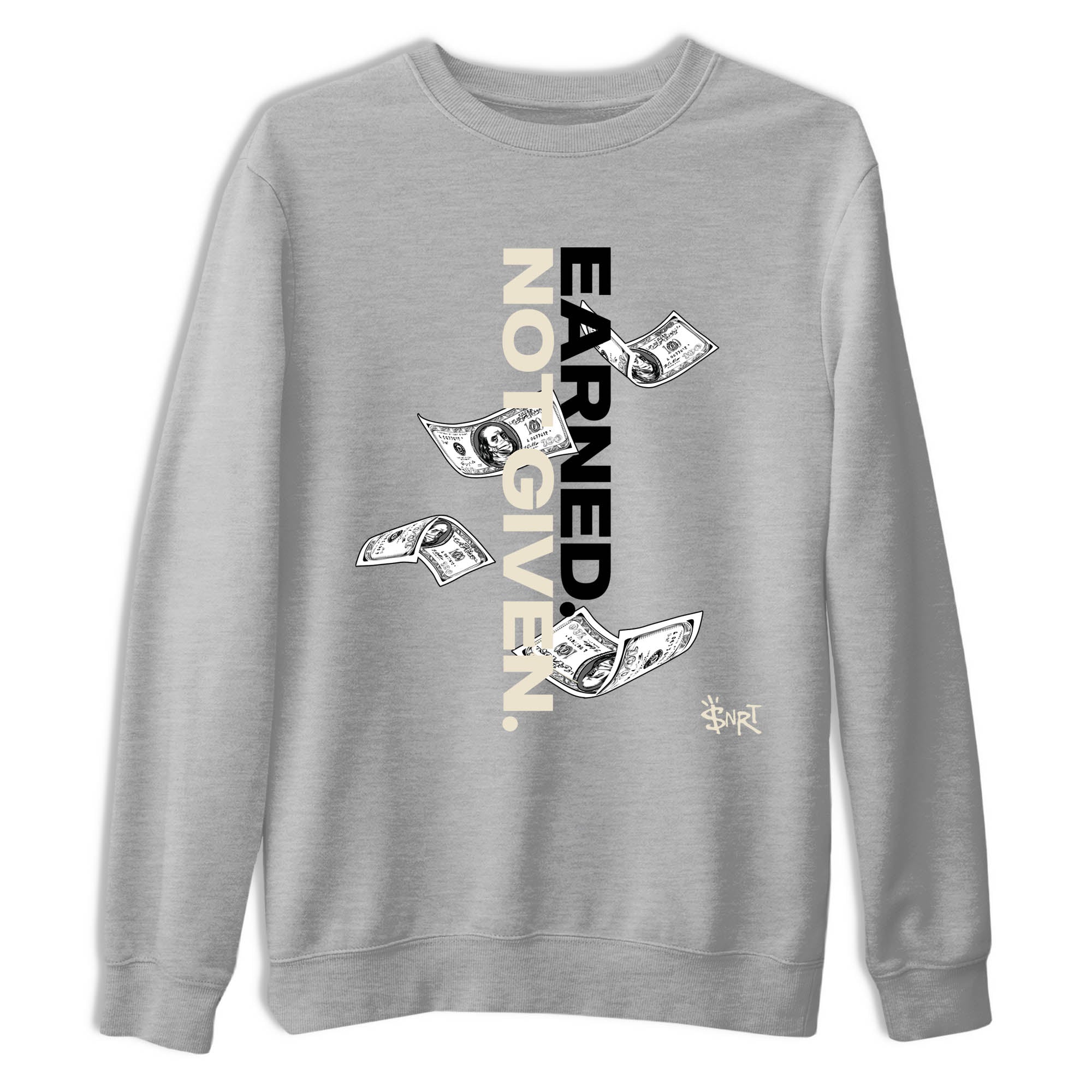Sneaker Threads  Sneaker Tees To Match Air Foamposite One Pearl  Earned Not Given Graphic Tee Heather Grey 2. Perfect for Jordan releases 2025 colorways.
