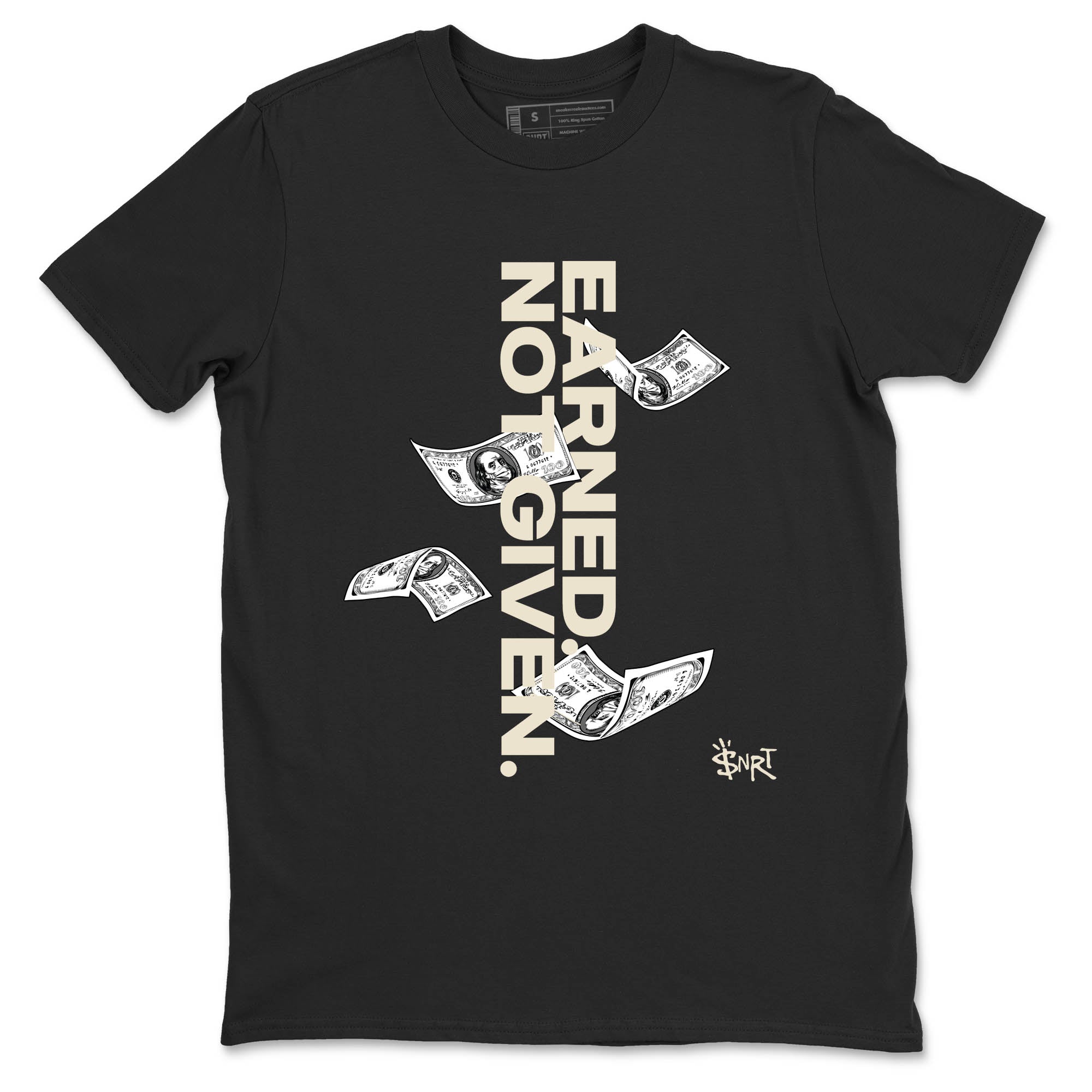Sneaker Threads  Sneaker Tees To Match Air Foamposite One Pearl  Earned Not Given Graphic Tee Black 2. Perfect for Jordan releases 2025 colorways.