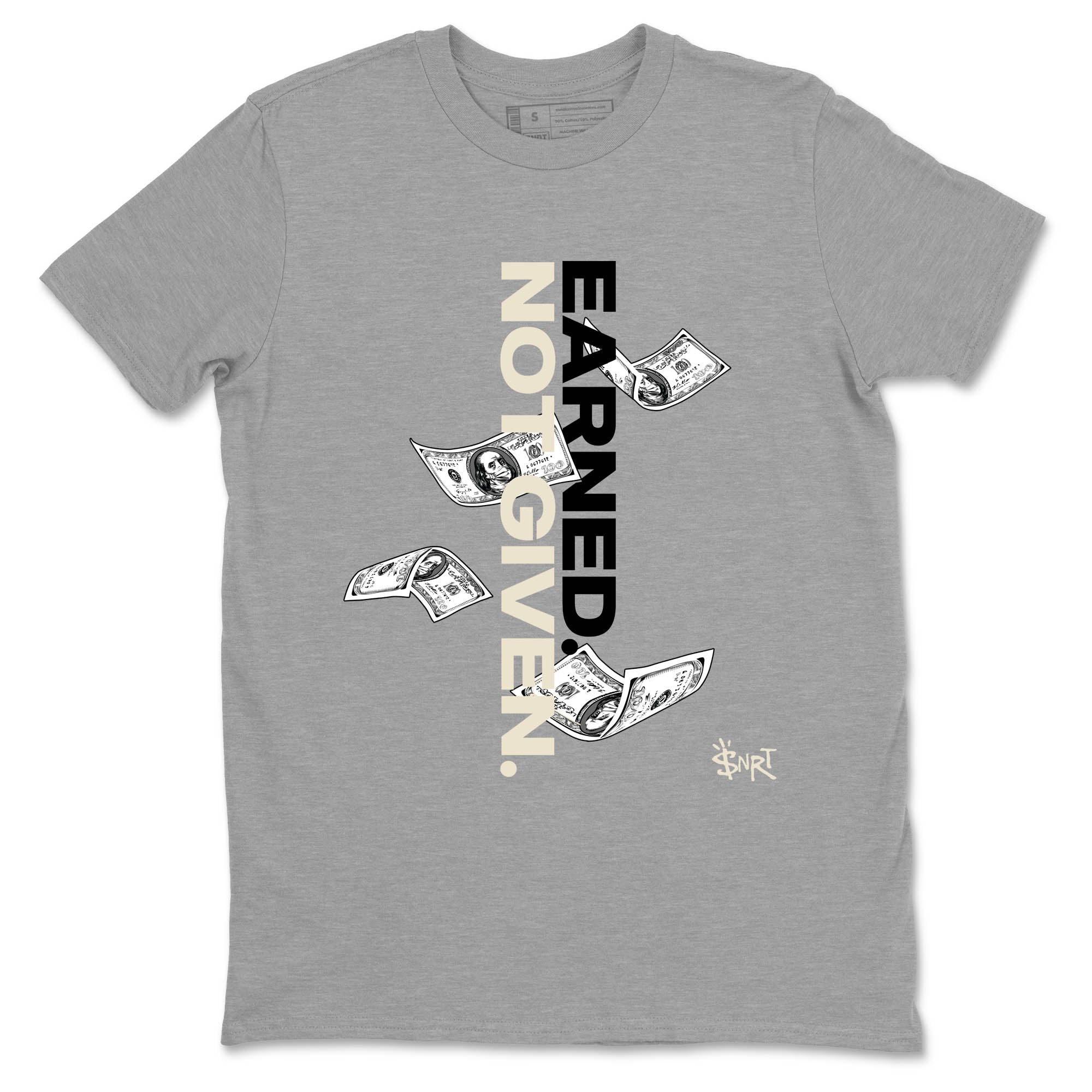 Sneaker Threads  Sneaker Tees To Match Air Foamposite One Pearl  Earned Not Given Graphic Tee Heather Grey 2. Perfect for Jordan releases 2025 colorways.