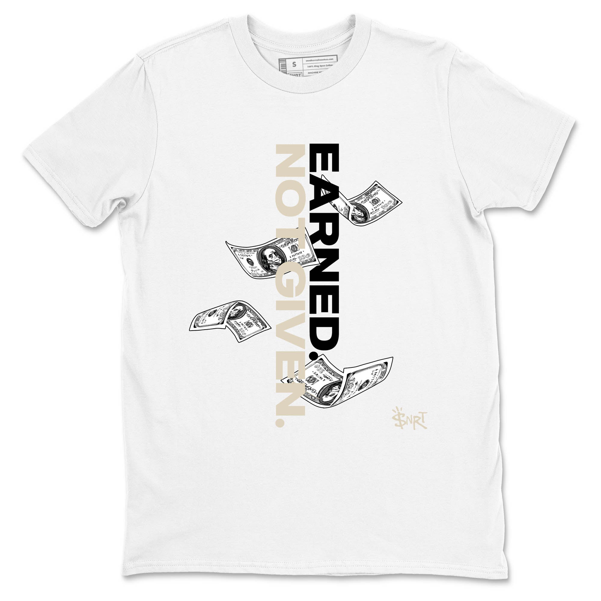 Sneaker Threads  Sneaker Tees To Match Air Foamposite One Pearl  Earned Not Given Graphic Tee White 2. Perfect for Jordan releases 2025 colorways.