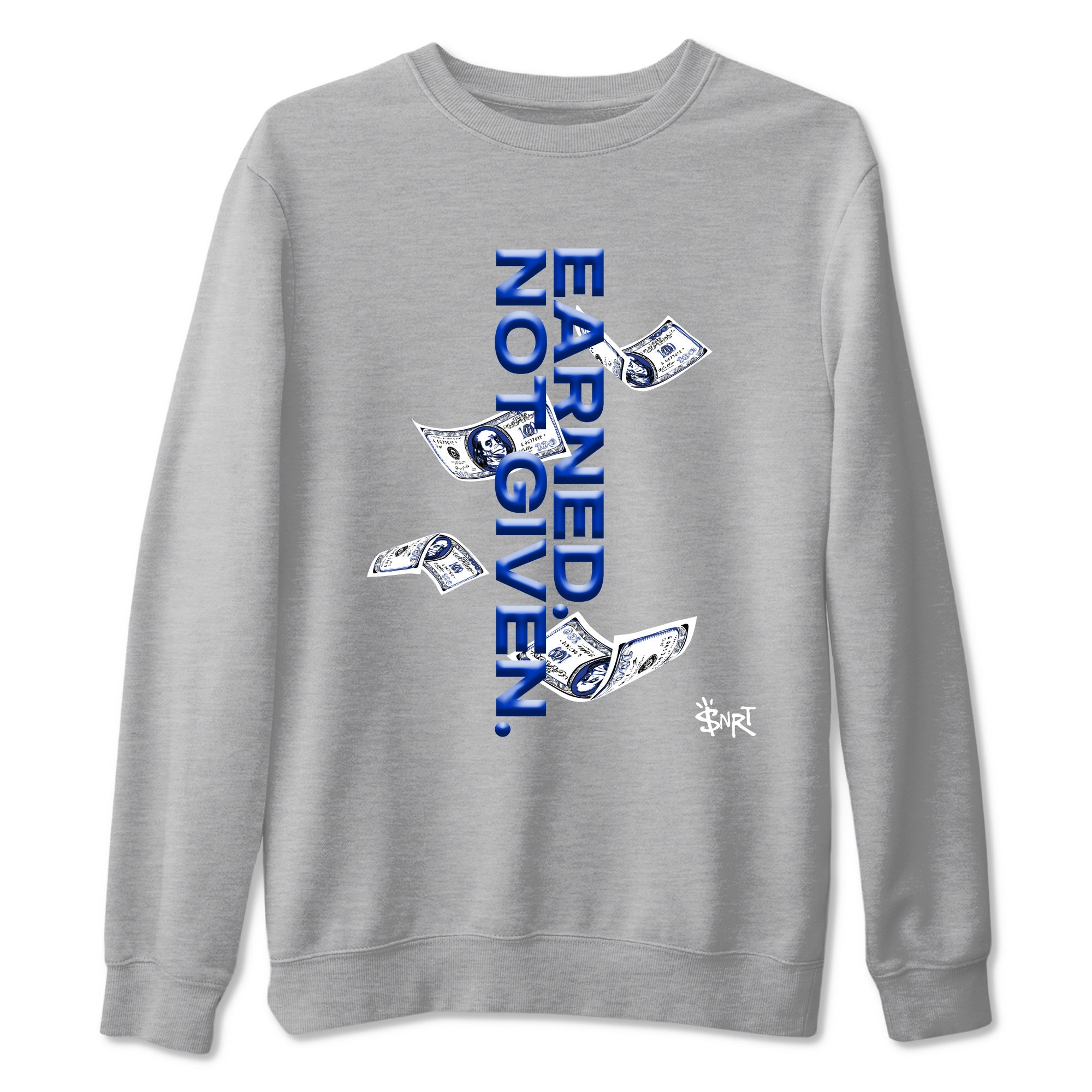 Air Foamposite One Royal shirts to match jordans Earned Not Given sneaker match tees Air Foamposite One Royal Drip Gear Zone unisex cotton Heather Grey 2 crew neck shirts
