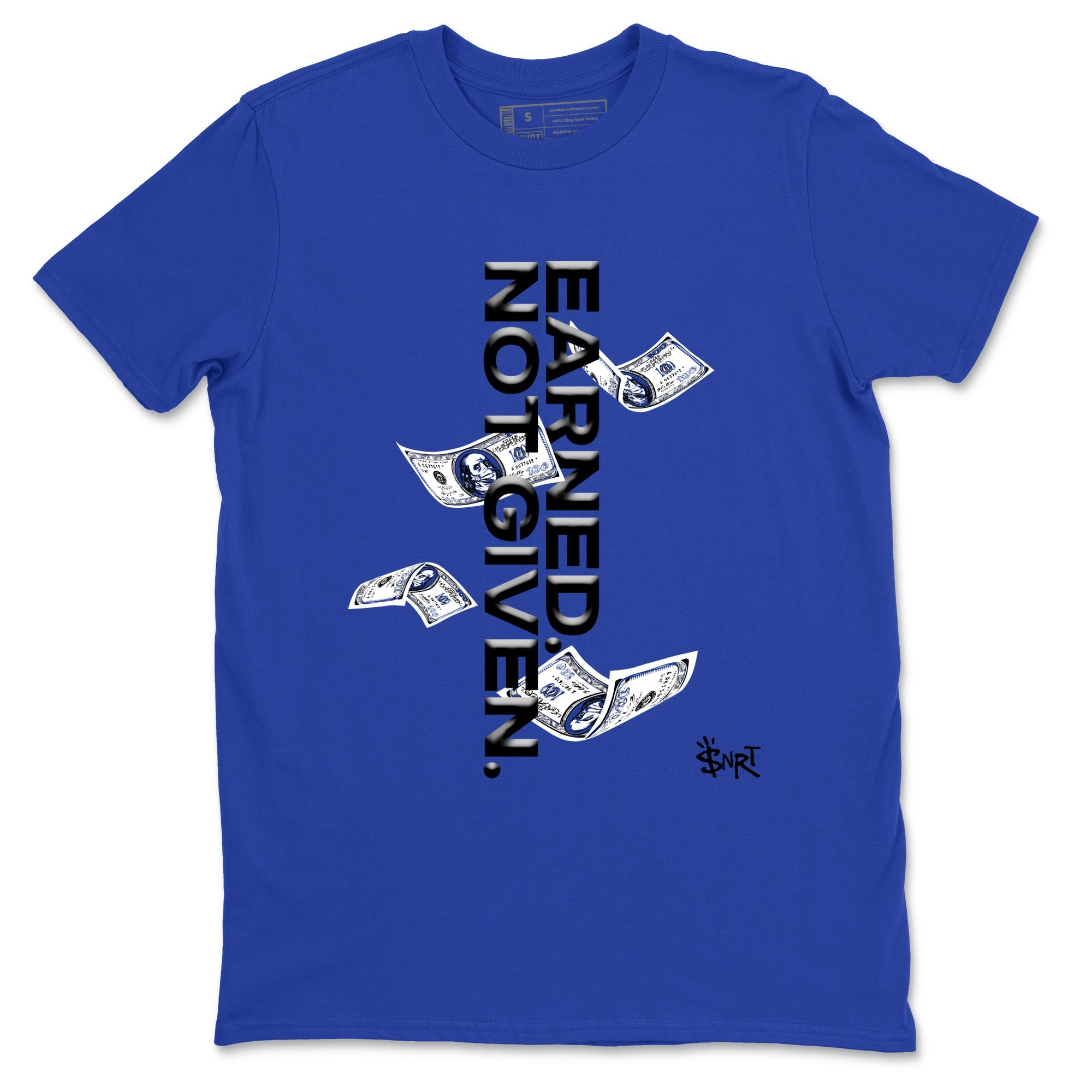 Air Foamposite One Royal shirts to match jordans Earned Not Given sneaker match tees Air Foamposite One Royal Drip Gear Zone unisex cotton Royal Blue 2 crew neck shirts
