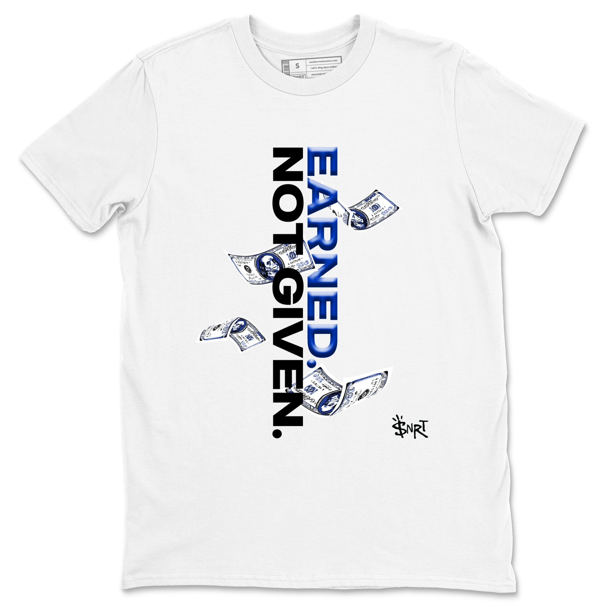 Air Foamposite One Royal shirts to match jordans Earned Not Given sneaker match tees Air Foamposite One Royal Drip Gear Zone unisex cotton White 2 crew neck shirts