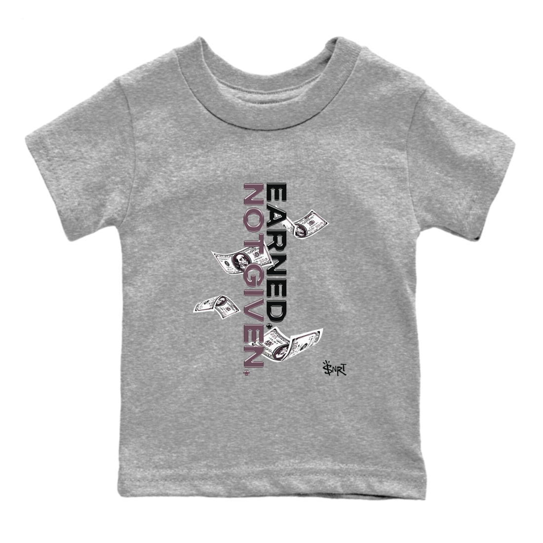 3s A Ma Maniere x Black shirts to match jordans Earned Not Given sneaker match tees Air Jordan 3 A Ma Maniere x Black Drip Gear Zone Youth Baby Heather Grey 2 crew neck shirts