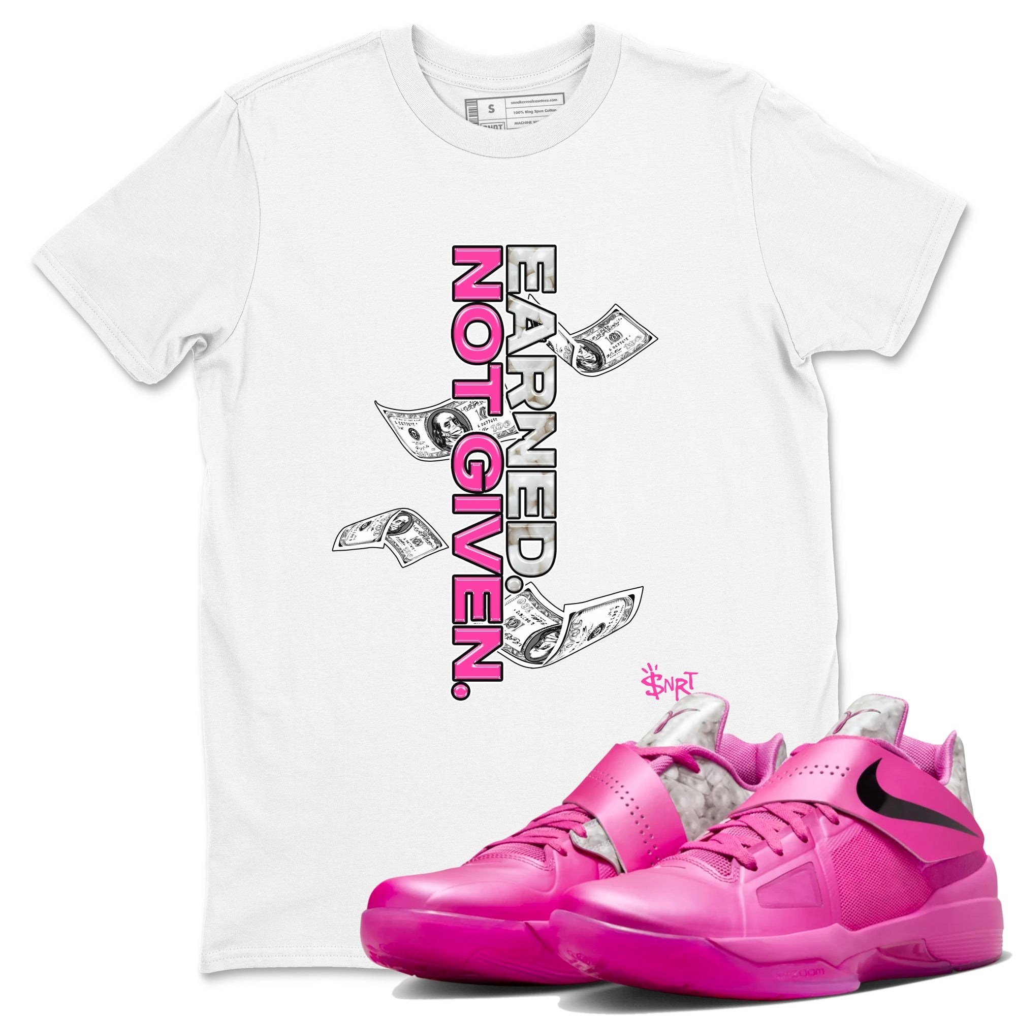 Nike KD 4 Retro Aunt Pearl shirts to match jordans Earned Not Given sneaker match tees Nike KD 4 Aunt Pearl match shoes to clothes Drip Gear Zone unisex cotton White 1 shirts