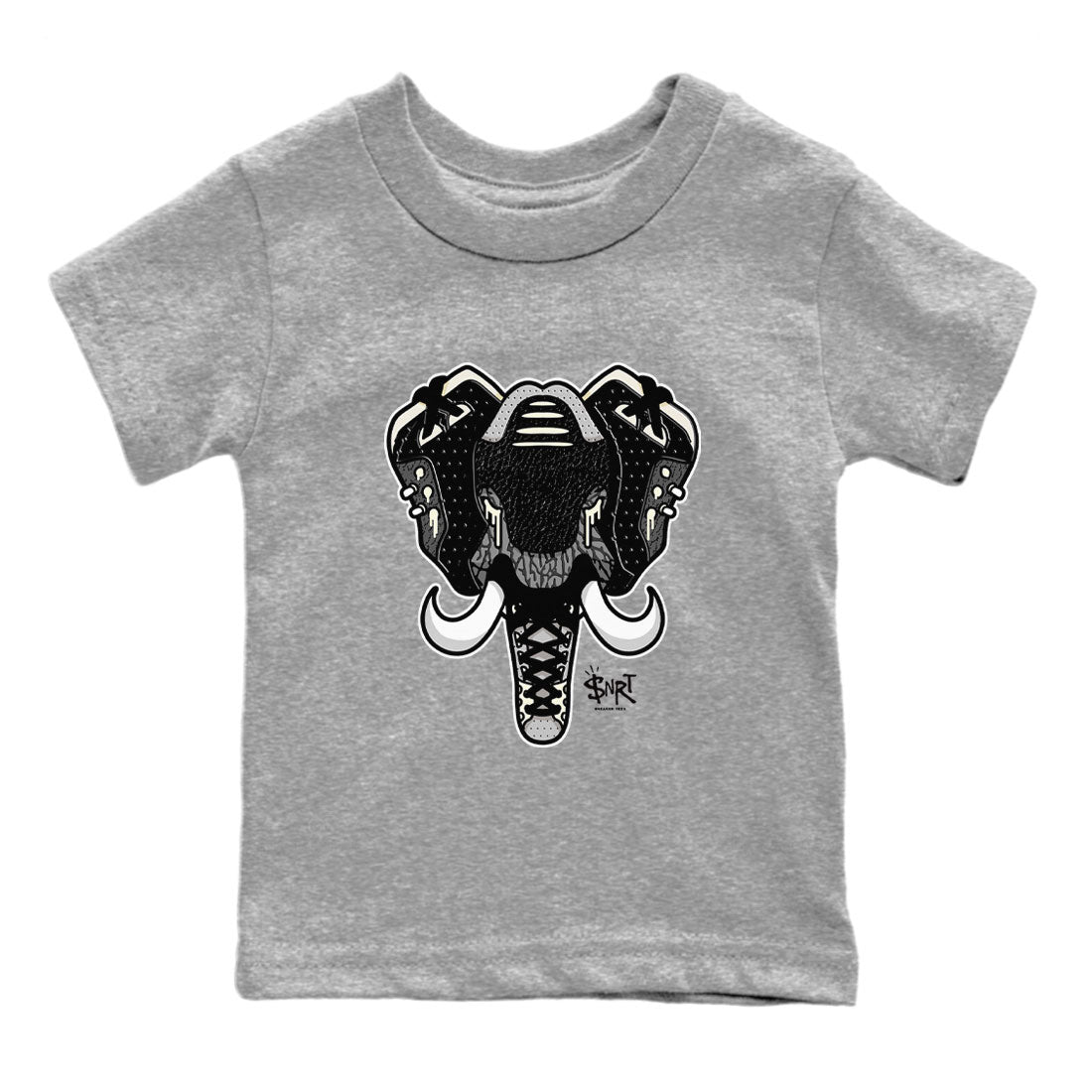 Air Jordan 3 Off Noir shirt to match jordans Elephant Symbol sneaker tees Air Jordan 3 Retro Off Noir Drip Gear Zone Baby Toddler Heather Grey 2 T-Shirt
