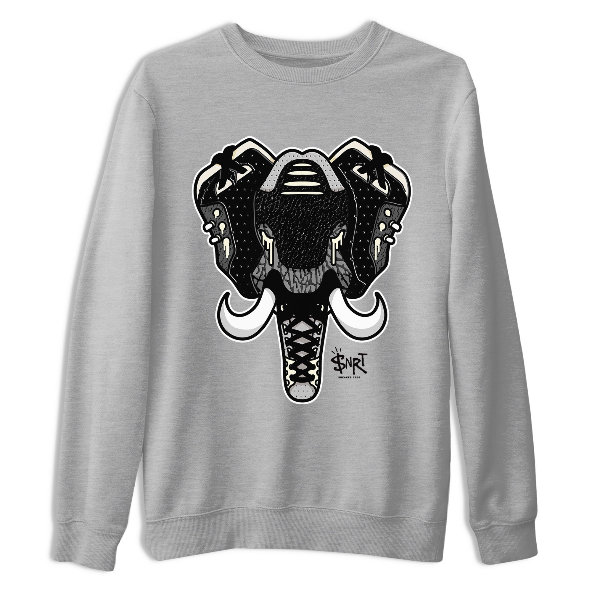 Air Jordan 3 Off Noir shirt to match jordans Elephant Symbol sneaker tees Air Jordan 3 Retro Off Noir Drip Gear Zone Unisex Heather Grey 2 T-Shirt