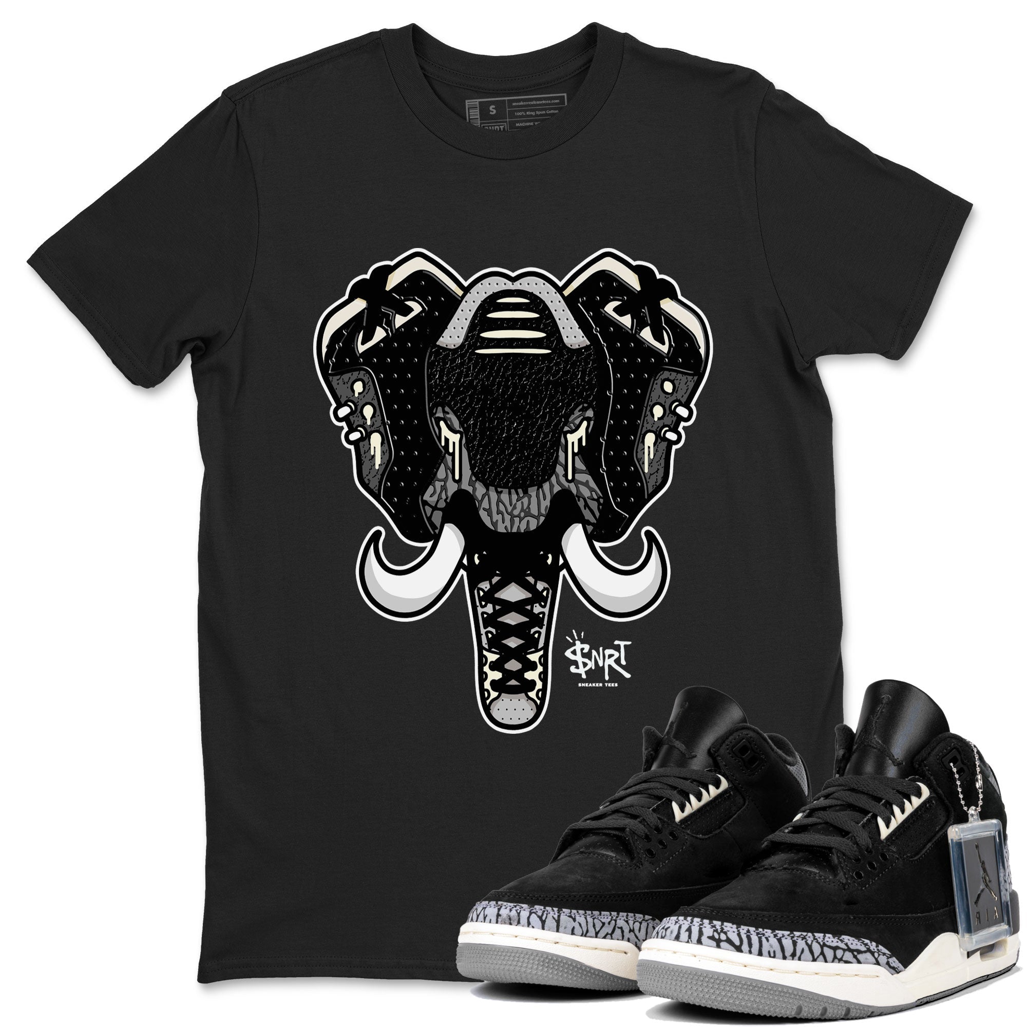 Air Jordan 3 Off Noir shirt to match jordans Elephant Symbol sneaker tees Air Jordan 3 Retro Off Noir Drip Gear Zone Unisex Black 1 T-Shirt