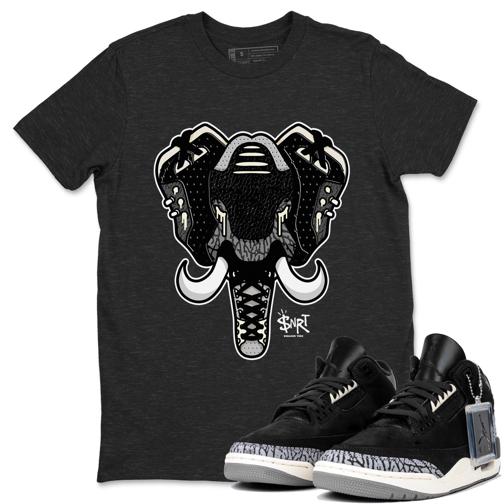 Air Jordan 3 Off Noir shirt to match jordans Elephant Symbol sneaker tees Air Jordan 3 Retro Off Noir Drip Gear Zone Unisex Charcoal Heather 1 T-Shirt
