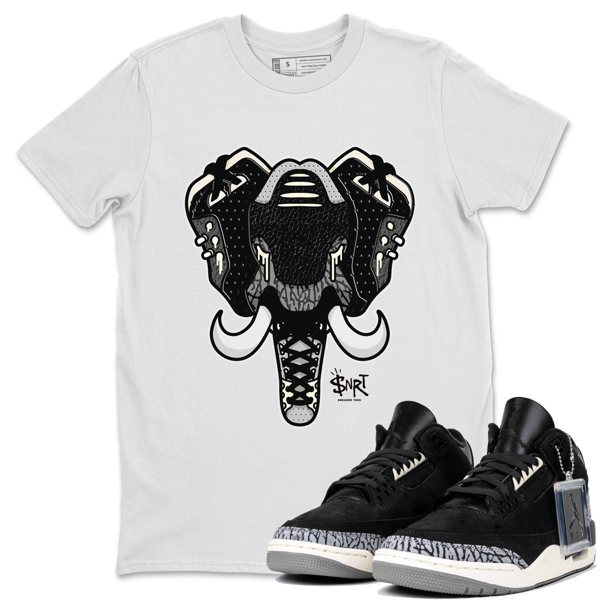 Air Jordan 3 Off Noir shirt to match jordans Elephant Symbol sneaker tees Air Jordan 3 Retro Off Noir Drip Gear Zone Unisex White 1 T-Shirt