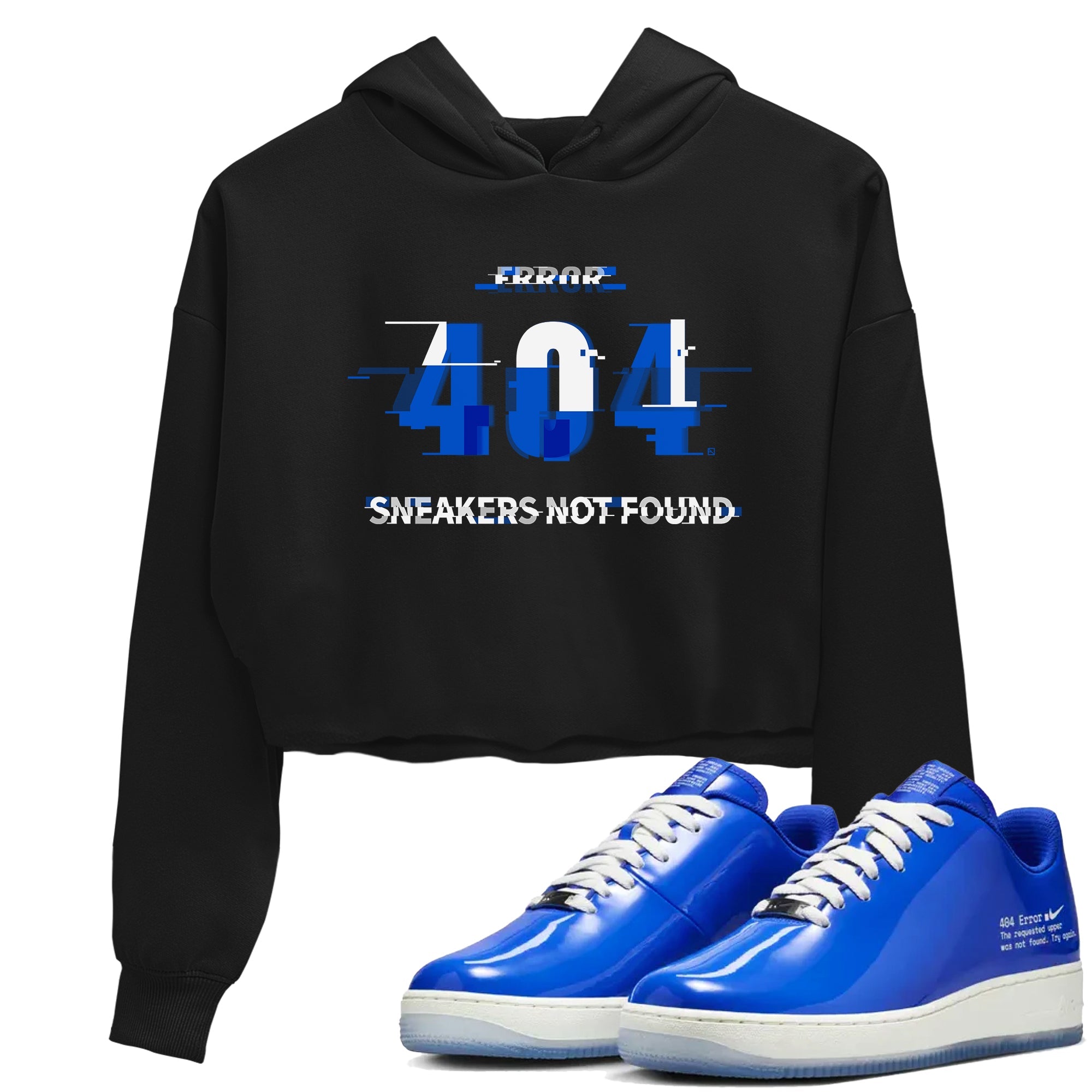 Air Force 1 404 Error shirt to match jordans Error sneaker tees AF1 404 Error Drip Gear Zone Black 1 crop length shirt