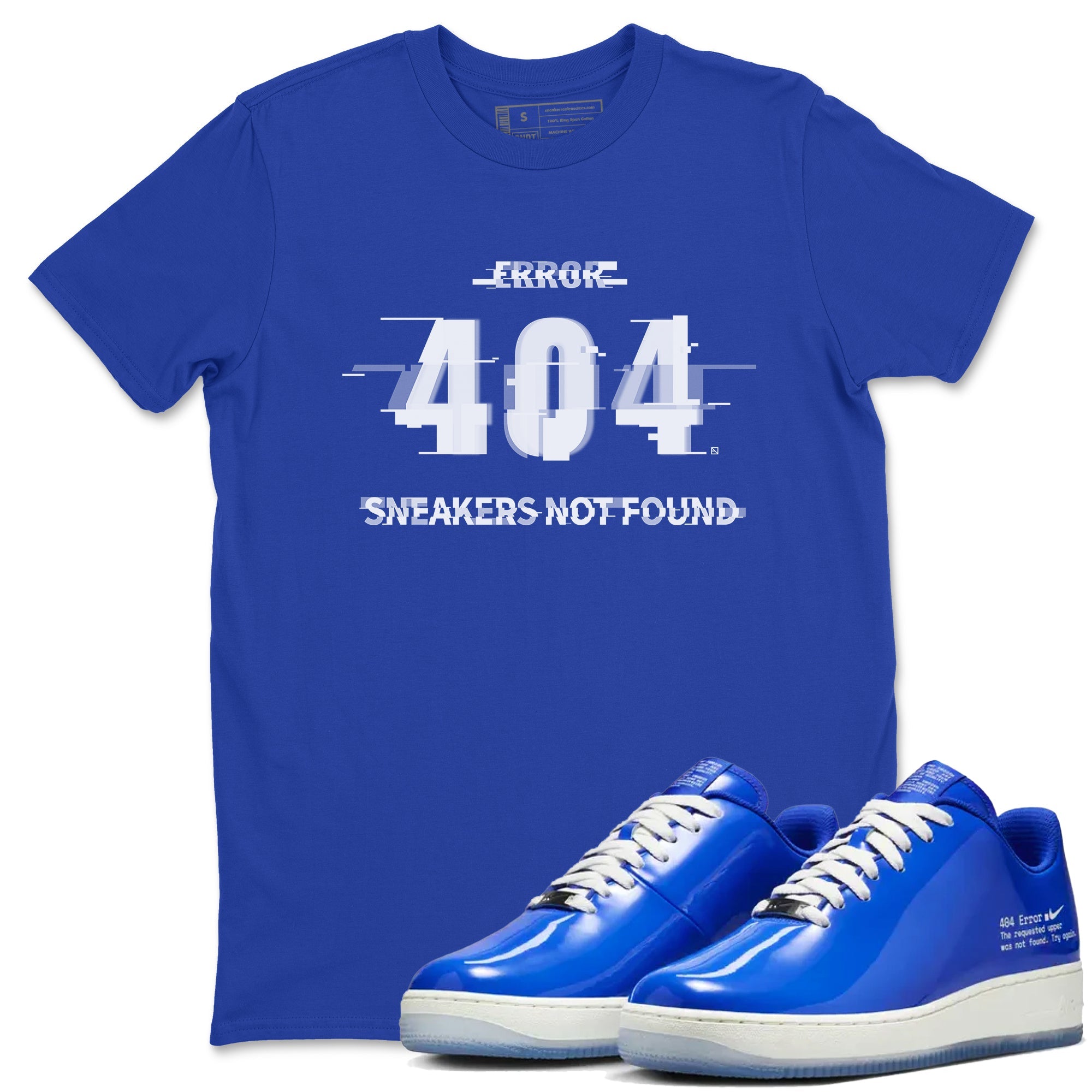 Air Force 1 404 Error shirt to match jordans Error sneaker tees AF1 404 Error Drip Gear Zone unisex cotton Royal Blue 1 crew neck shirt