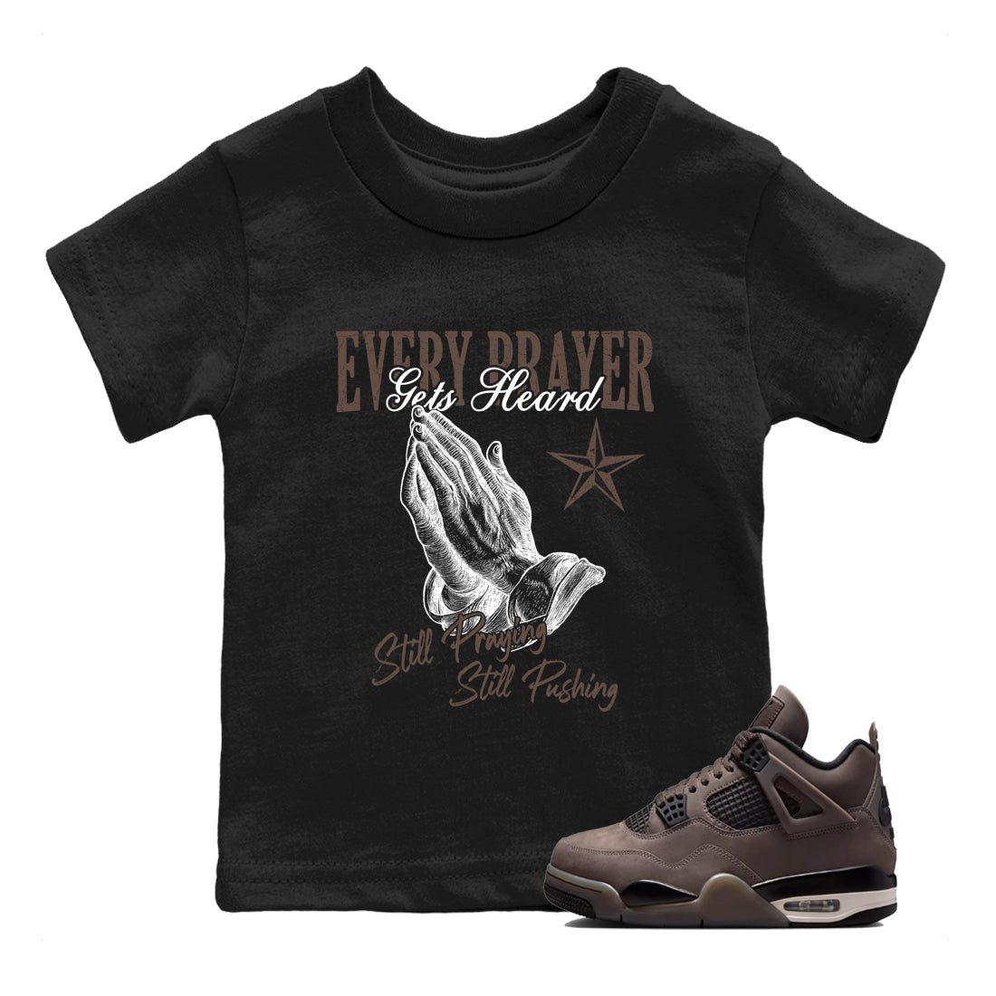 Sneaker match tees  Sneaker Tees To Match Air Jordan 4 Cave Stone Shoes  Every Prayer Gets Heard Kids T-Shirt Black 1