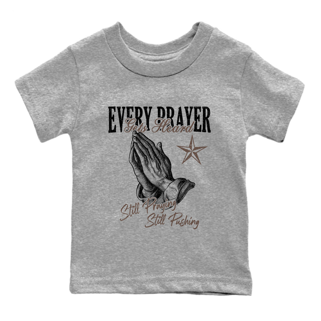 Sneaker match tees  Sneaker Tees To Match Air Jordan 4 Cave Stone Shoes  Every Prayer Gets Heard Kids T-Shirt Heather Grey 2