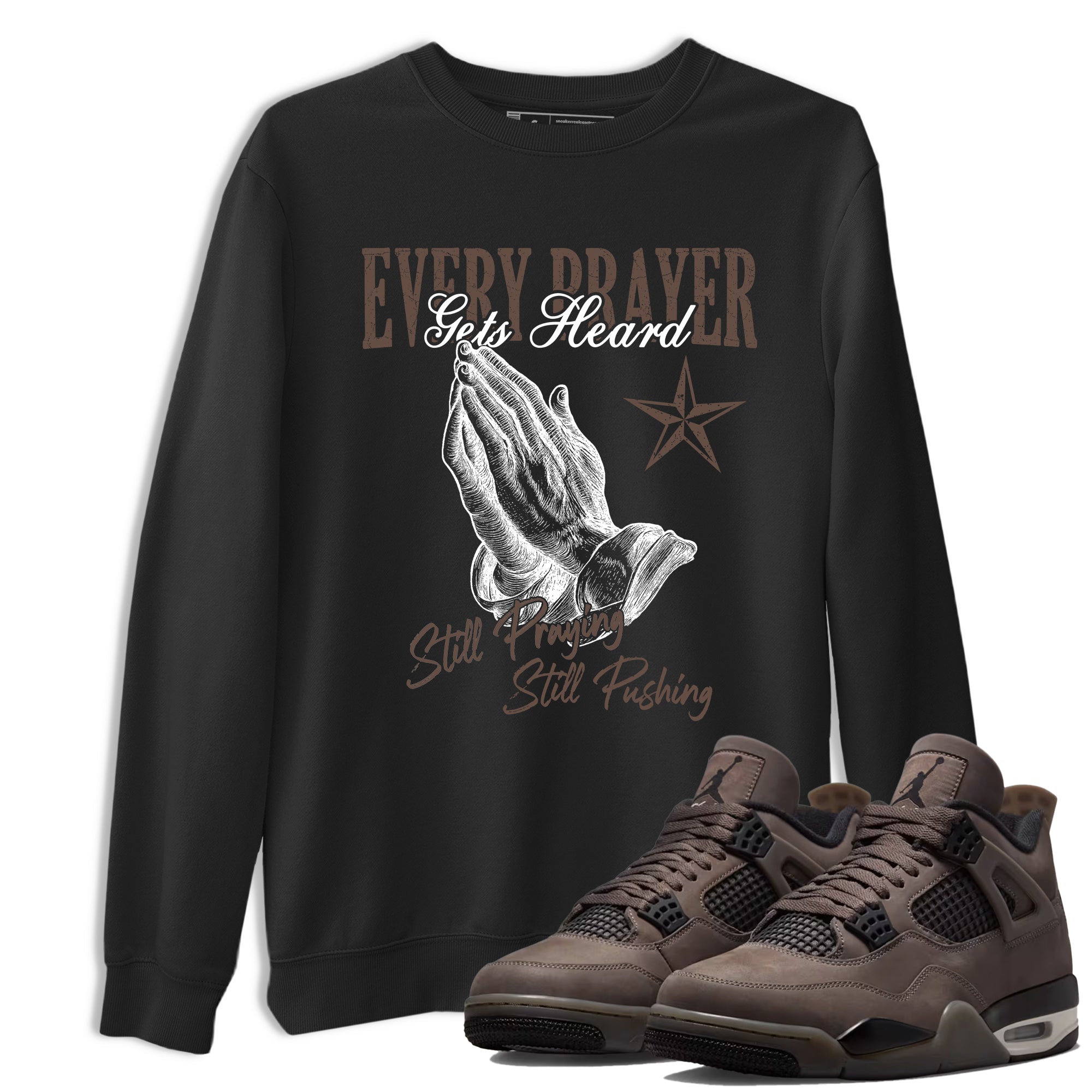Sneaker match tees  Sneaker Tees To Match Air Jordan 4 Cave Stone Shoes  Every Prayer Gets Heard Tee Black 1