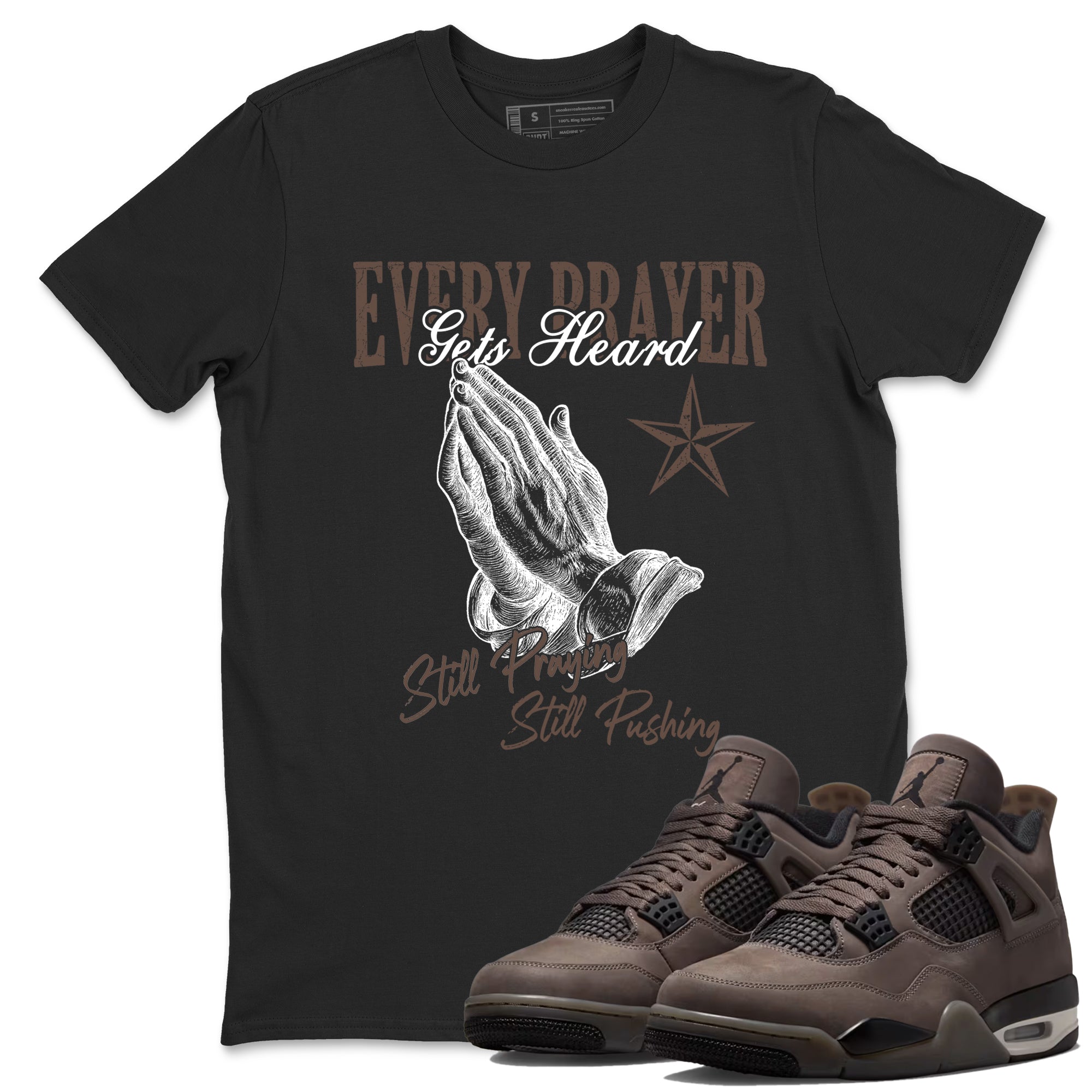 Sneaker match tees  Sneaker Tees To Match Air Jordan 4 Cave Stone Shoes  Every Prayer Gets Heard Tee Black 1