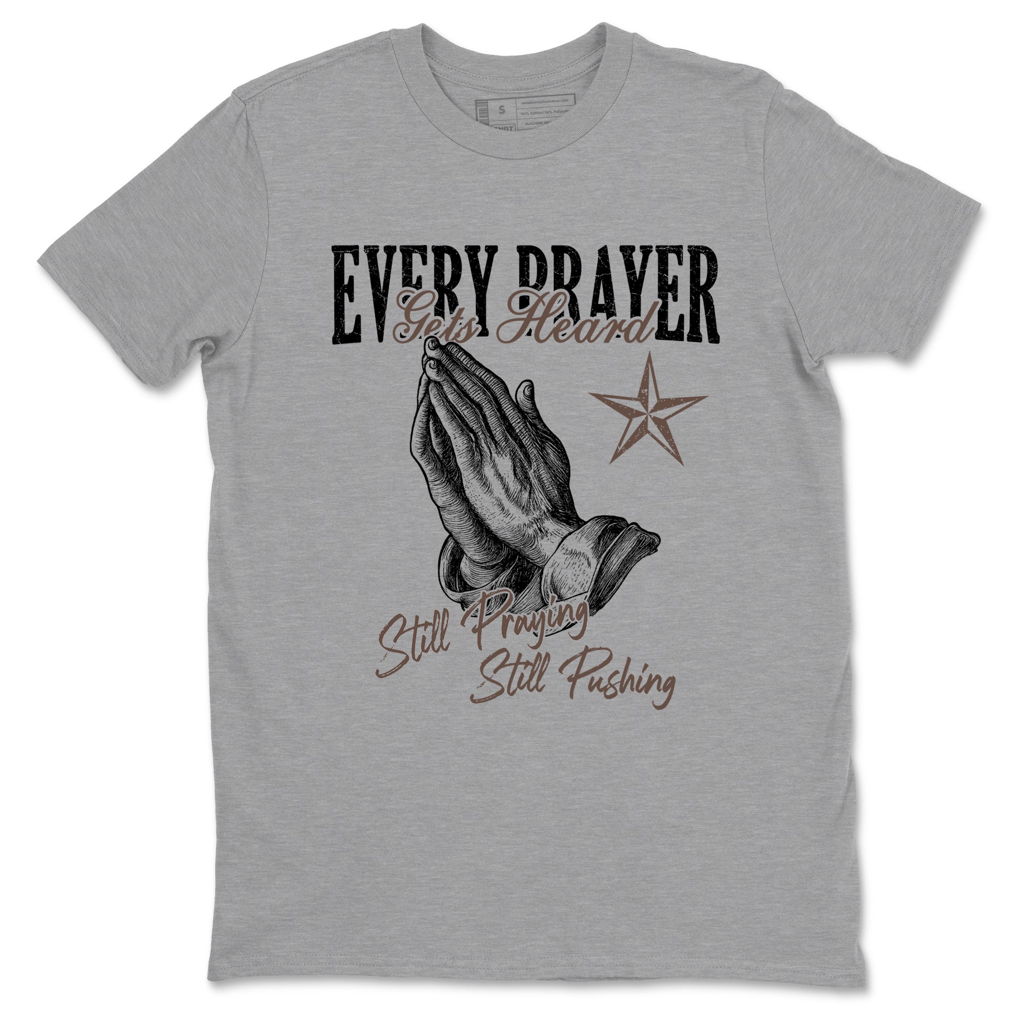 Sneaker match tees  Sneaker Tees To Match Air Jordan 4 Cave Stone Shoes  Every Prayer Gets Heard Tee Heather Grey 2