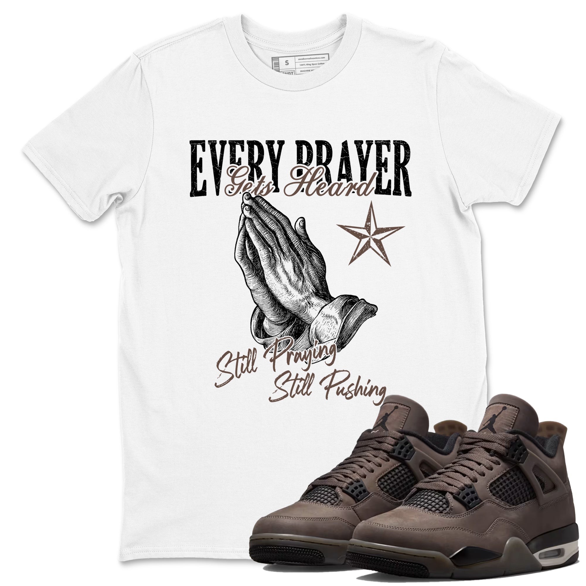 Sneaker match tees  Sneaker Tees To Match Air Jordan 4 Cave Stone Shoes  Every Prayer Gets Heard Tee White 1
