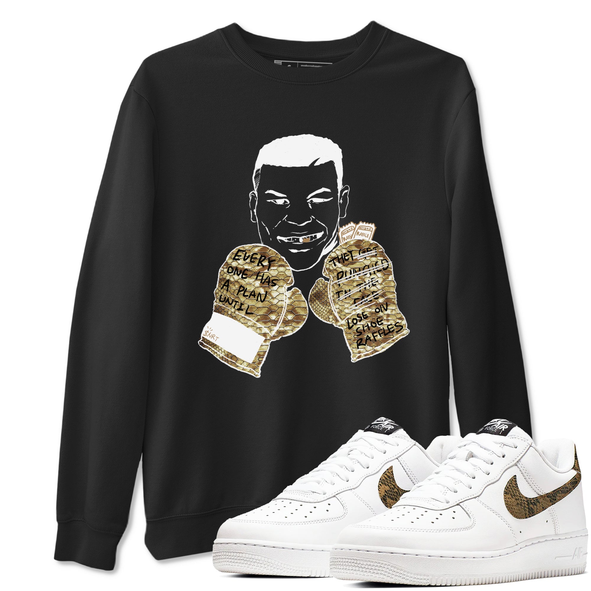 Air Force 1 Ivory Snake shirt to match jordans Everyone Has A Plan sneaker tees Air Force 1 Ivory Snake Drip Gear Zone unisex cotton Black 1 crew neck shirt