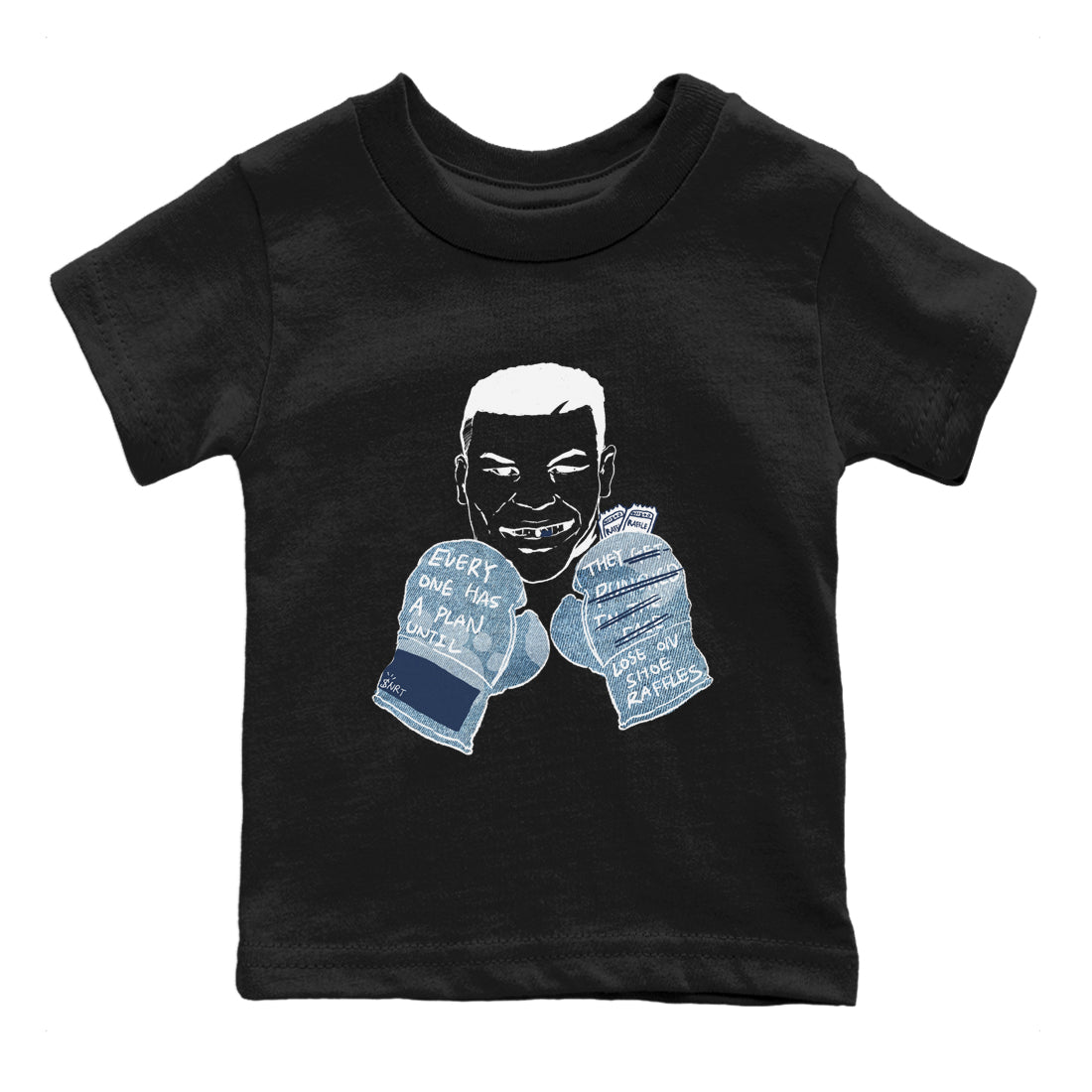 1s Denim shirts to match jordans Everyone Has A Plan sneaker match tees Air Jordan 1 Denim Drip Gear Zone streetwear brand Baby and Youth Black 2 cotton tee