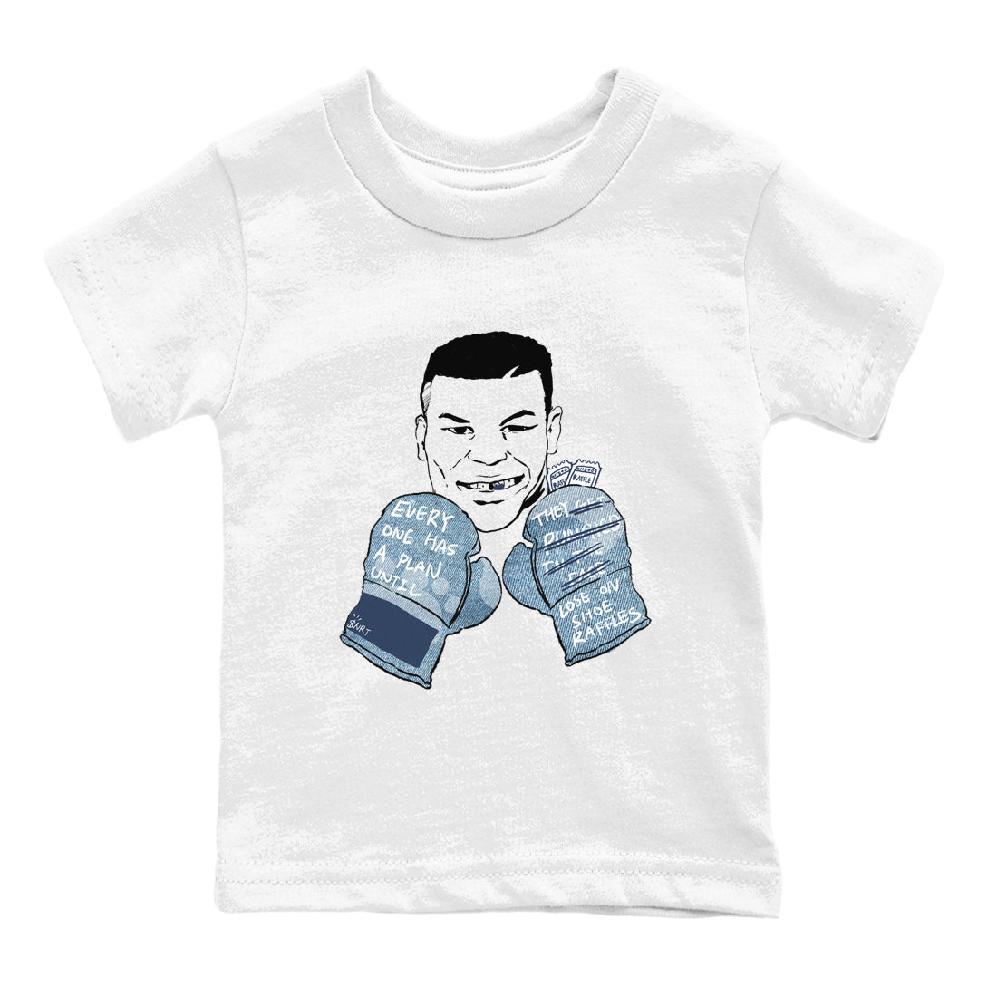 1s Denim shirts to match jordans Everyone Has A Plan sneaker match tees Air Jordan 1 Denim Drip Gear Zone streetwear brand Baby and Youth White 2 cotton tee
