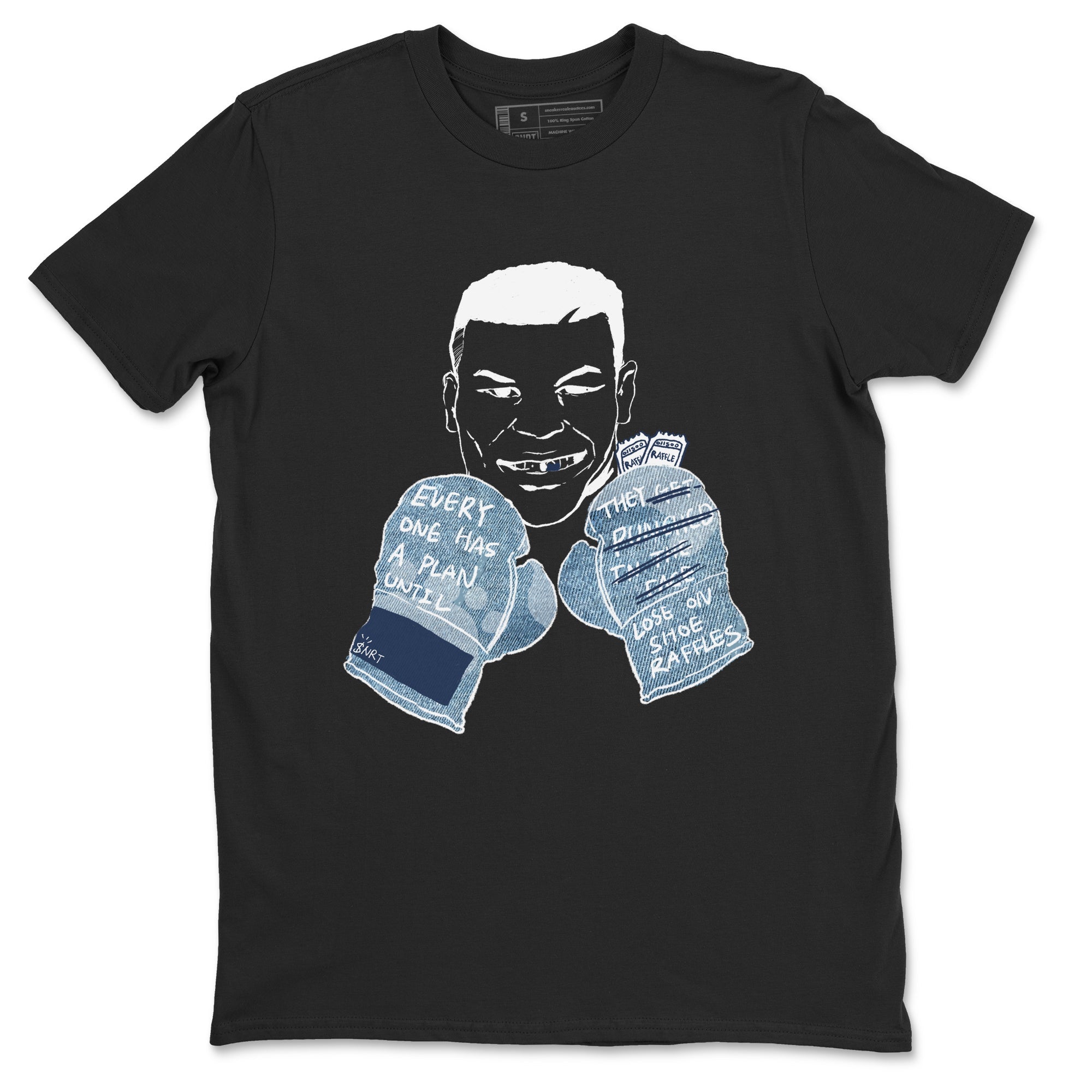 1s Denim shirts to match jordans Everyone Has A Plan sneaker match tees Air Jordan 1 Denim Drip Gear Zone streetwear brand Black 2 unisex cotton tee