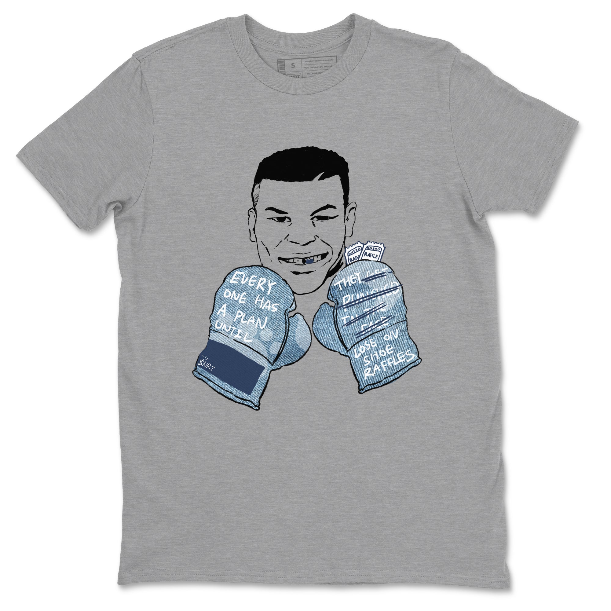 1s Denim shirts to match jordans Everyone Has A Plan sneaker match tees Air Jordan 1 Denim Drip Gear Zone streetwear brand Heather Grey 2 unisex cotton tee