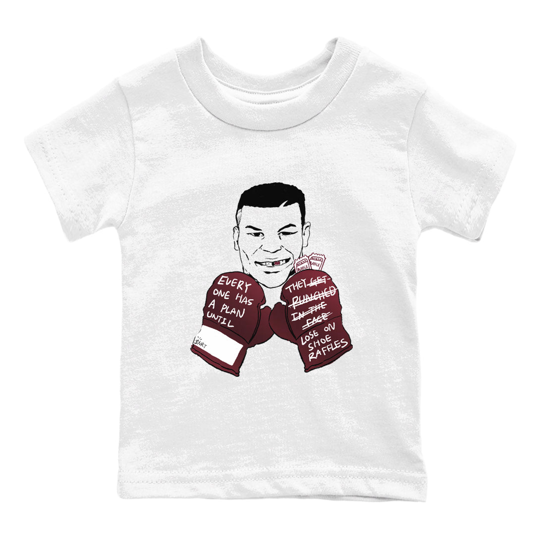 1s Metalic Burgundy shirt to match jordans Everyone Has A Plan sneaker tees Air Jordan 1 Metalic Burgundy Drip Gear Zone baby toddler White 2 cotton Shirt
