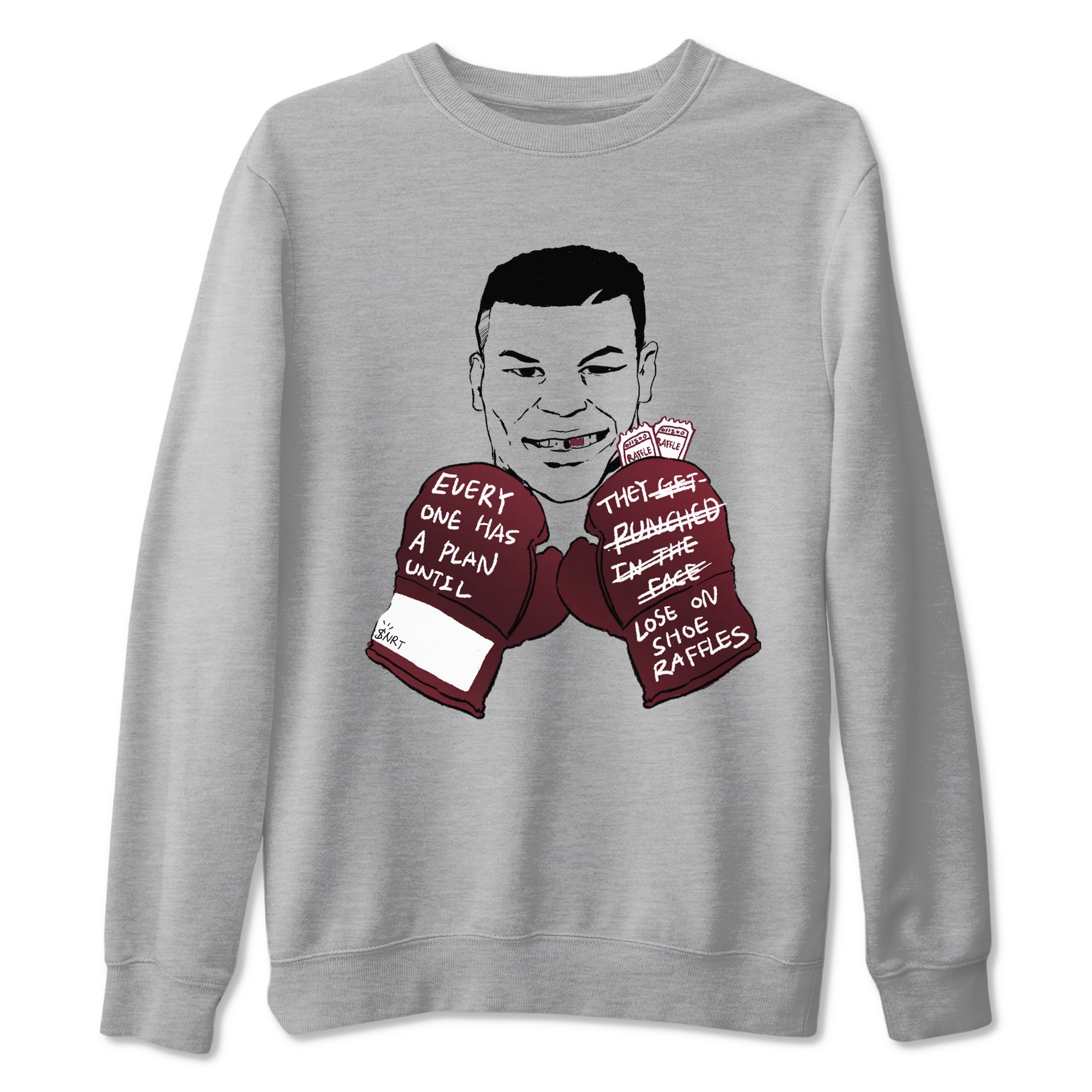 1s Metalic Burgundy shirt to match jordans Everyone Has A Plan sneaker tees Air Jordan 1 Metalic Burgundy Drip Gear Zone unisex cotton Heather Grey 2 crew neck shirt
