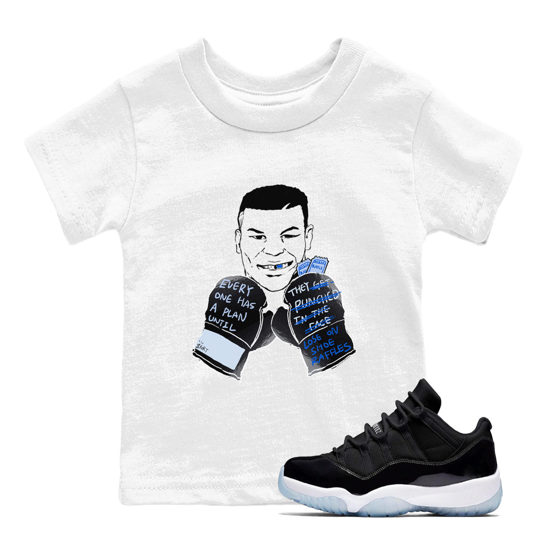 11s Low Space shirt to match jordans Everyone Has A Plan sneaker tees Air Jordan 11 Low Space Drip Gear Zone baby toddler White 1 cotton Shirt