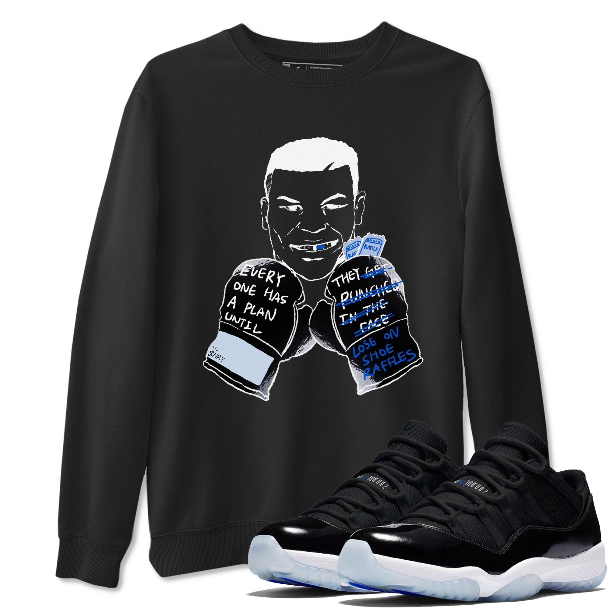 11s Low Space shirt to match jordans Everyone Has A Plan sneaker tees Air Jordan 11 Low Space Drip Gear Zone unisex cotton Black 1 crew neck shirt