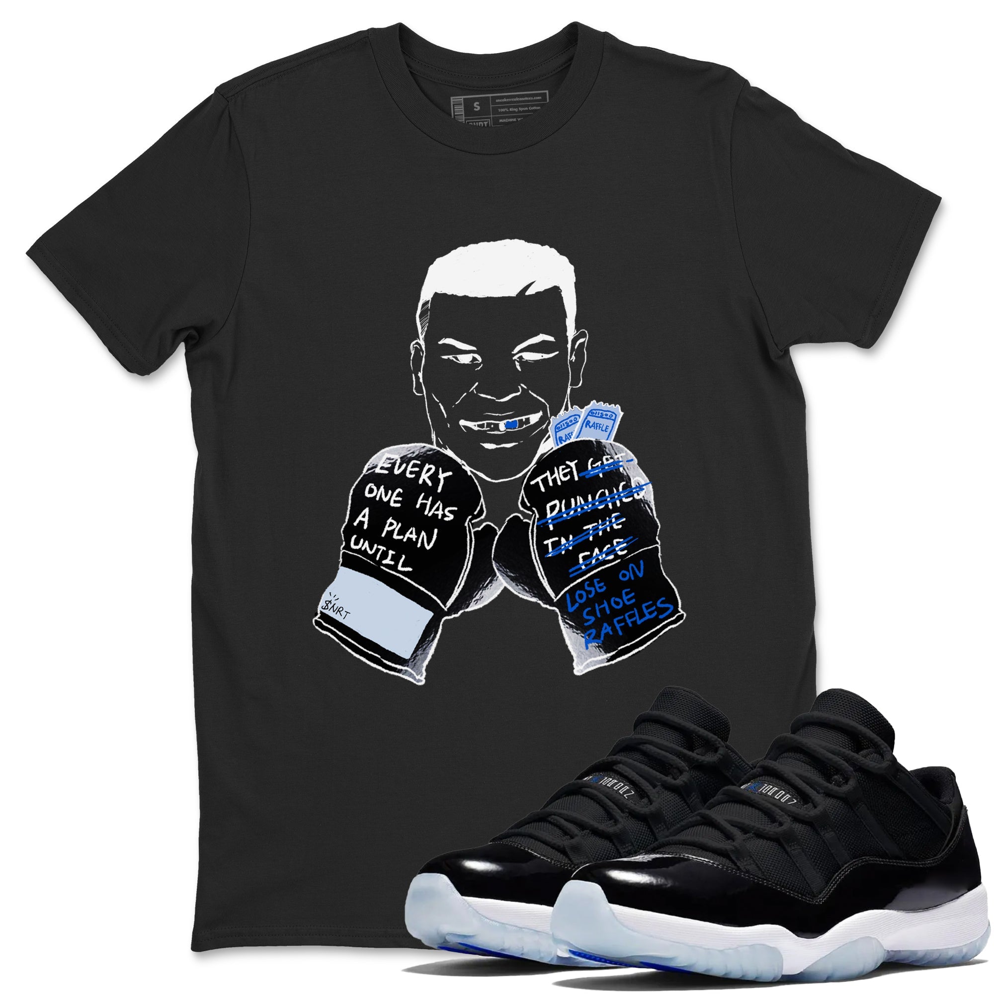 11s Low Space shirt to match jordans Everyone Has A Plan sneaker tees Air Jordan 11 Low Space Drip Gear Zone unisex cotton Black 1 crew neck shirt