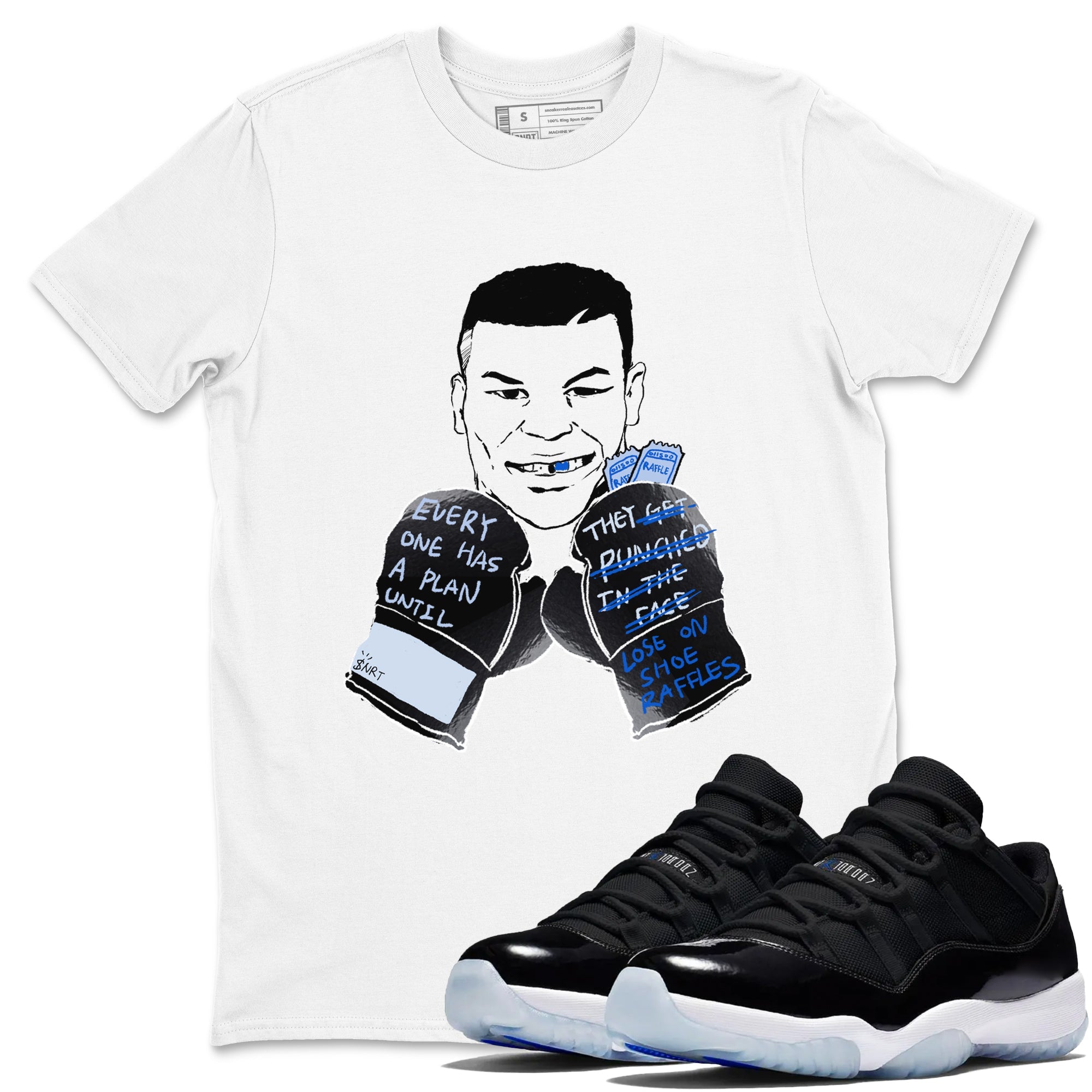 11s Low Space shirt to match jordans Everyone Has A Plan sneaker tees Air Jordan 11 Low Space Drip Gear Zone unisex cotton White 1 crew neck shirt