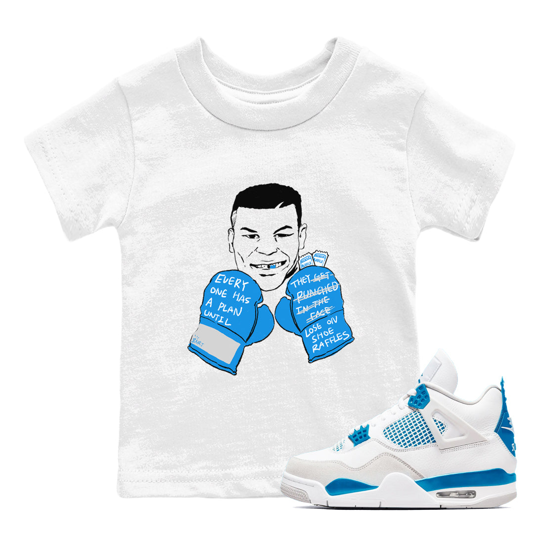 Air Jordan 4 industrial blue shirt to match jordans Everyone Has A Plan sneaker tees AJ4 Industrial Blue Drip Gear Zone baby toddler White 1 cotton Shirt