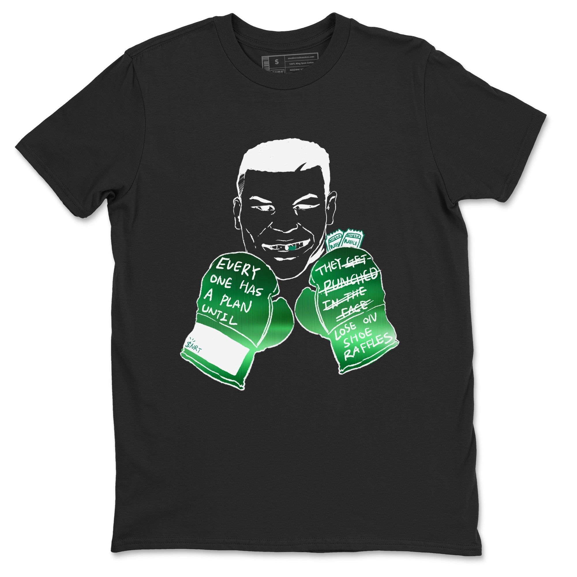 4s Oxidized Green shirts to match jordans Everyone Has A Plan sneaker match tees Air Jordan 4 Oxidized Green Drip Gear Zone streetwear brand Black 2 unisex cotton tee