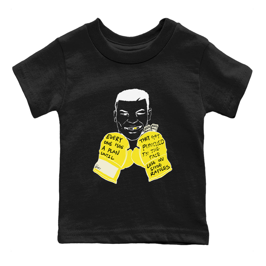 AJ4 Vivid Sulfur shirt to match jordans Everyone Has A Plan sneaker tees Air Jordan 4 Vivid Sulfur Drip Gear Zone baby toddler Black 2 cotton Shirt