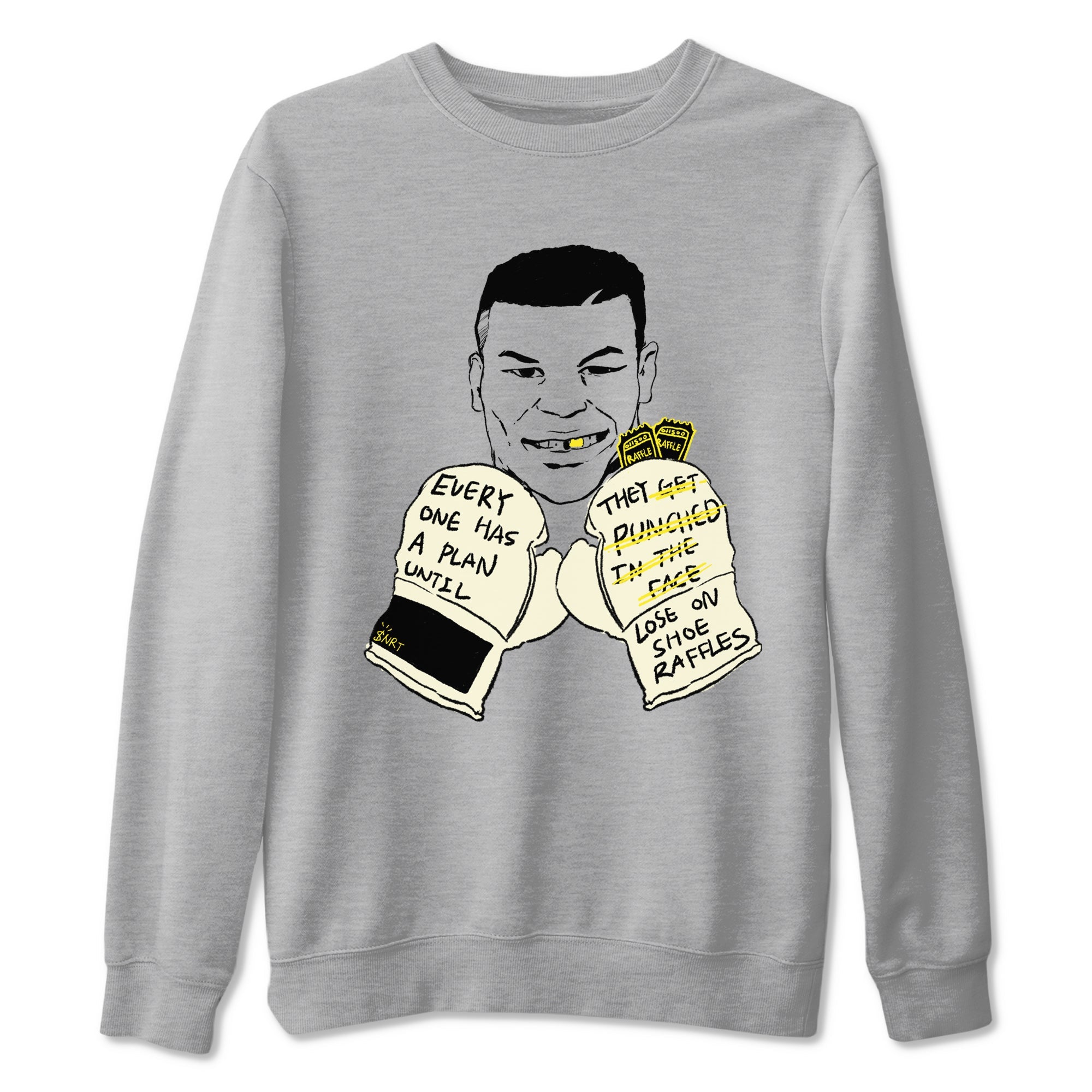 AJ4 Vivid Sulfur shirt to match jordans Everyone Has A Plan sneaker tees Air Jordan 4 Vivid Sulfur Drip Gear Zone unisex cotton Heather Grey 2 crew neck shirt