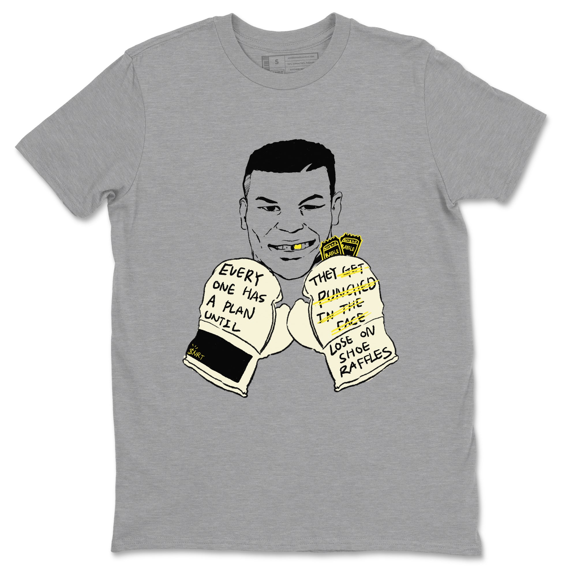 AJ4 Vivid Sulfur shirt to match jordans Everyone Has A Plan sneaker tees Air Jordan 4 Vivid Sulfur Drip Gear Zone unisex cotton Heather Grey 2 crew neck shirt