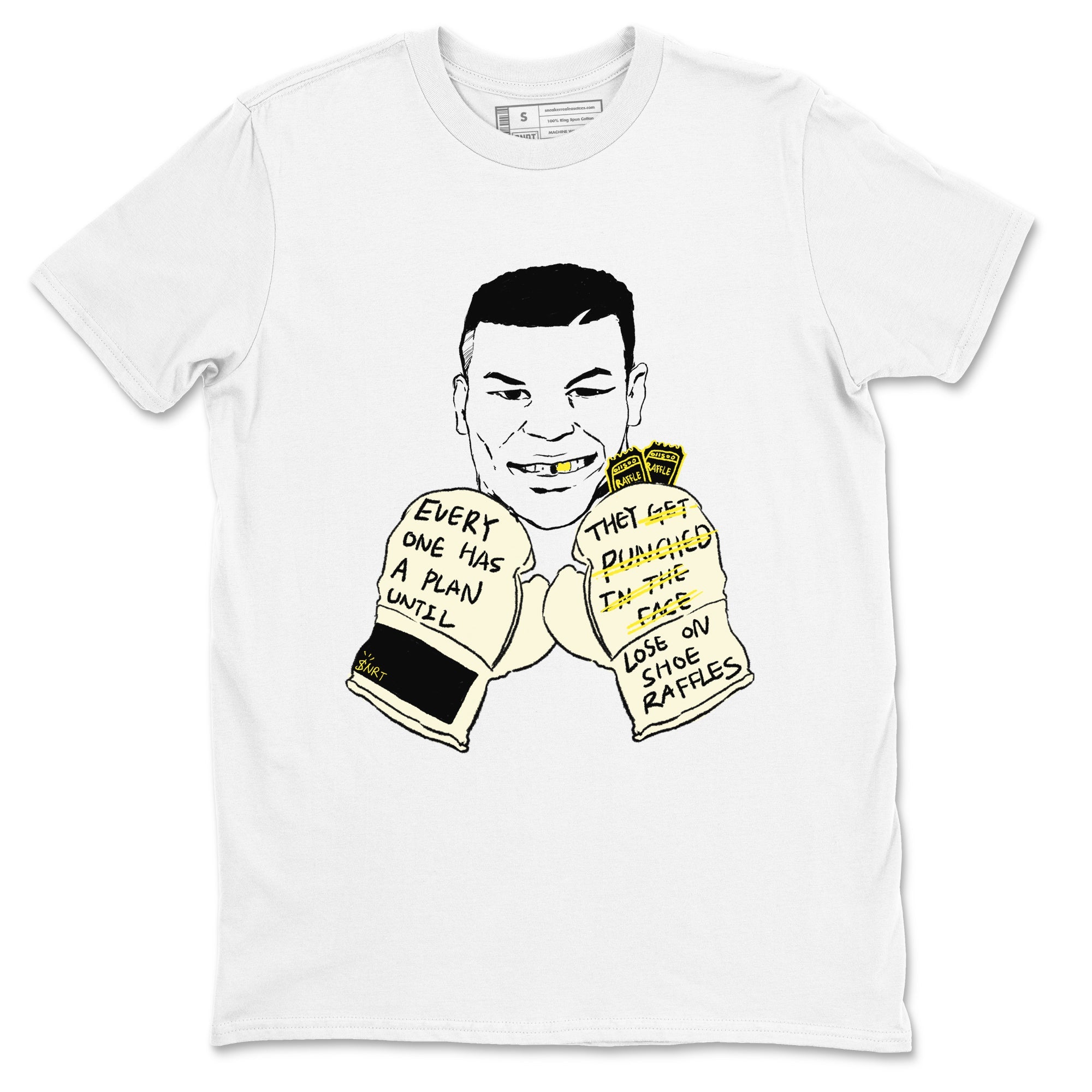 AJ4 Vivid Sulfur shirt to match jordans Everyone Has A Plan sneaker tees Air Jordan 4 Vivid Sulfur Drip Gear Zone unisex cotton White 2 crew neck shirt