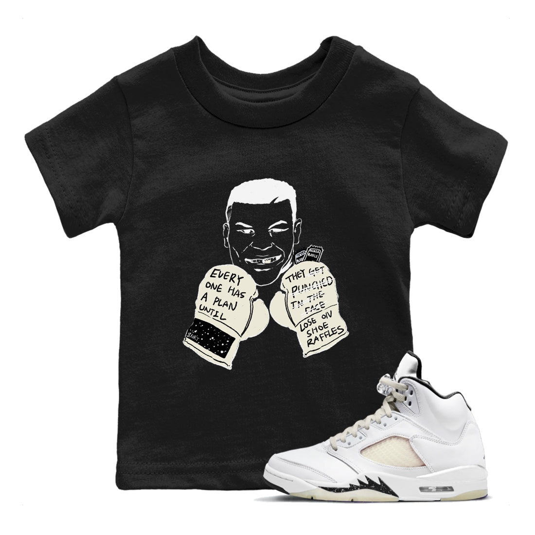 AJ5 Sail shirt to match jordans Everyone Has A Plan sneaker tees Air Jordan 5 SE Sail Drip Gear Zone baby toddler Black 1 cotton Shirt